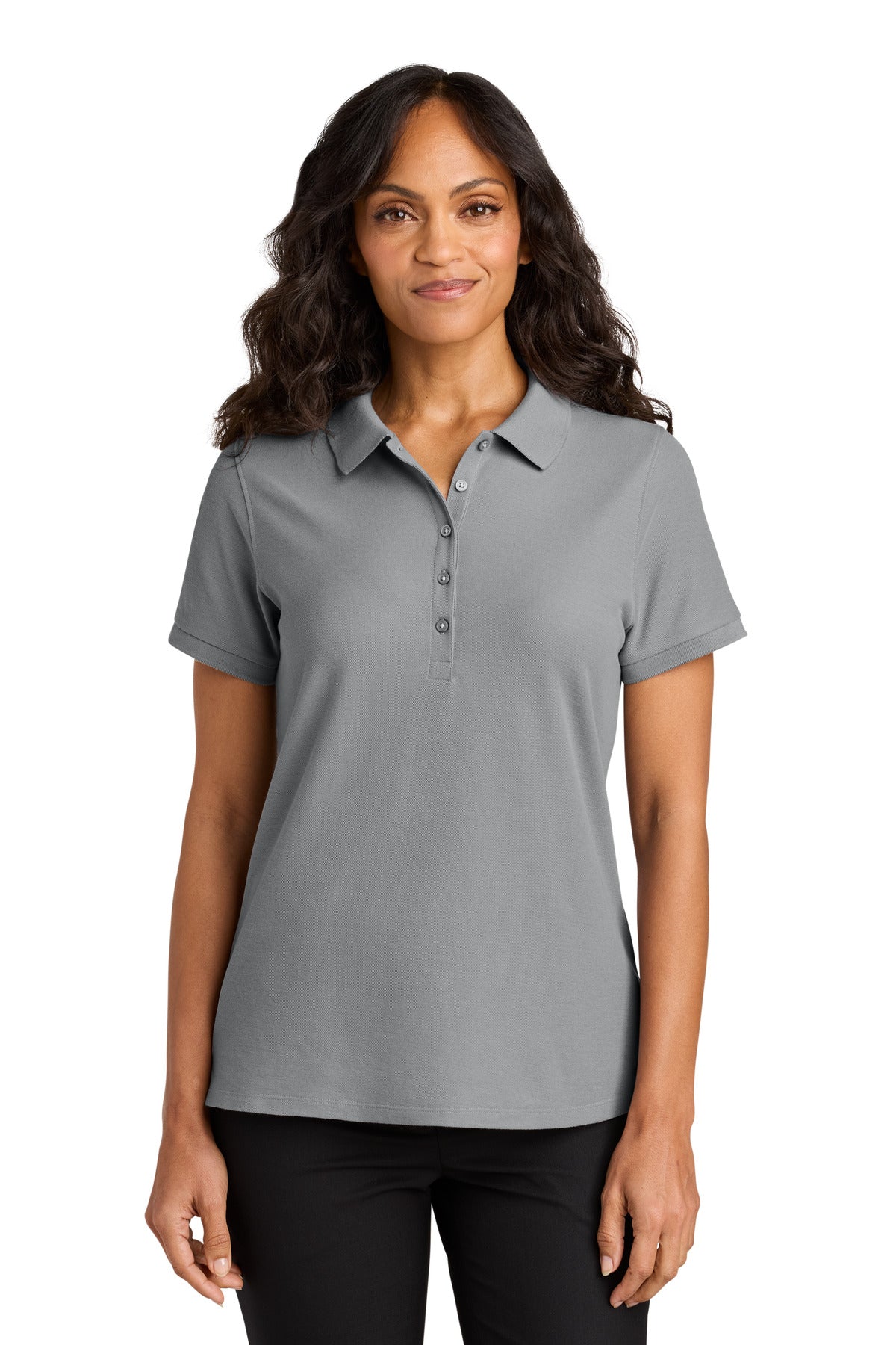 Front View of GustyGrey Port Authority Women's Wearever Signature Pique Polo LK200