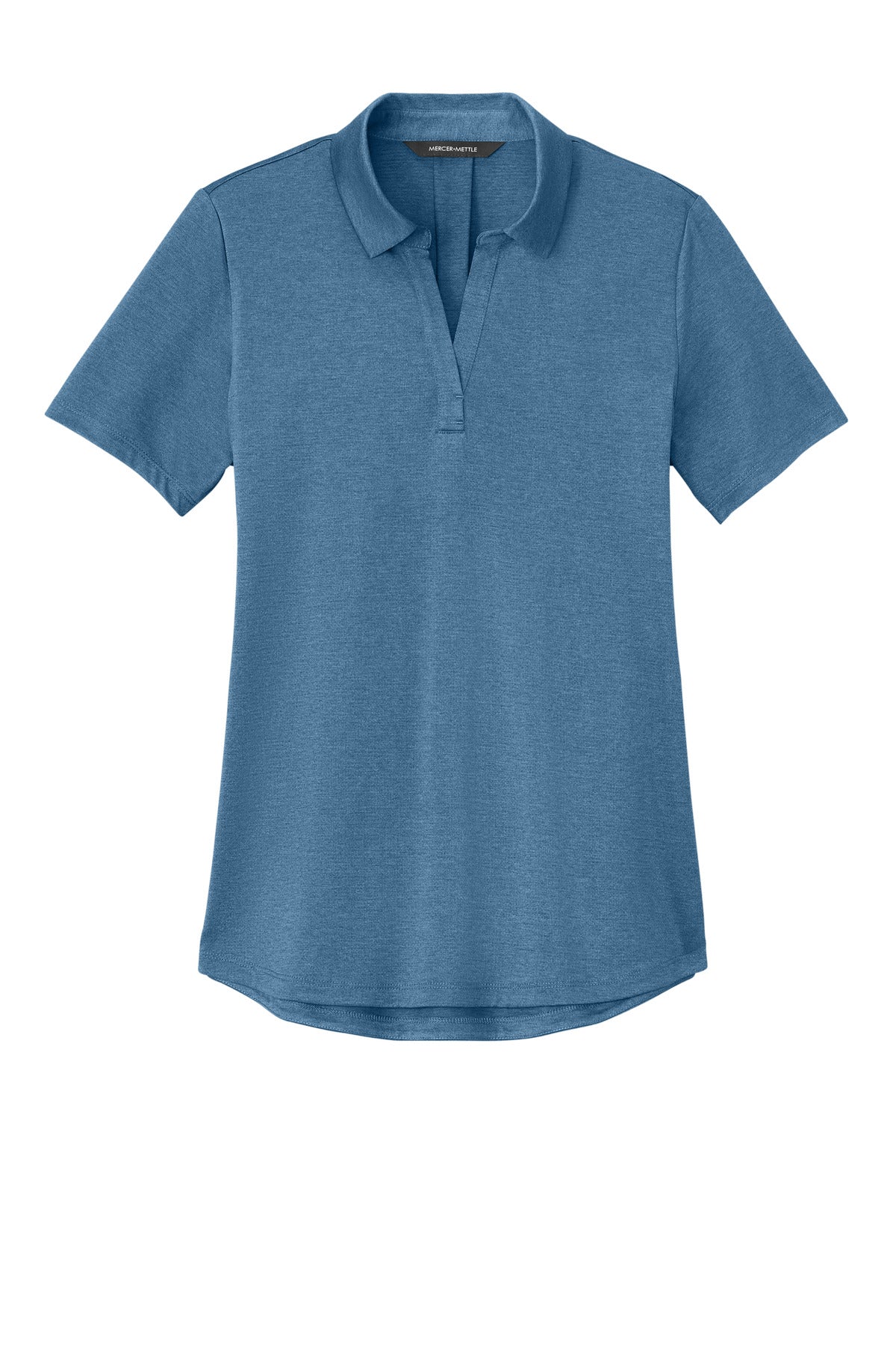 Front View of HarborBlHt Mercer+Mettle Women's Recharge Jersey Polo MM1021