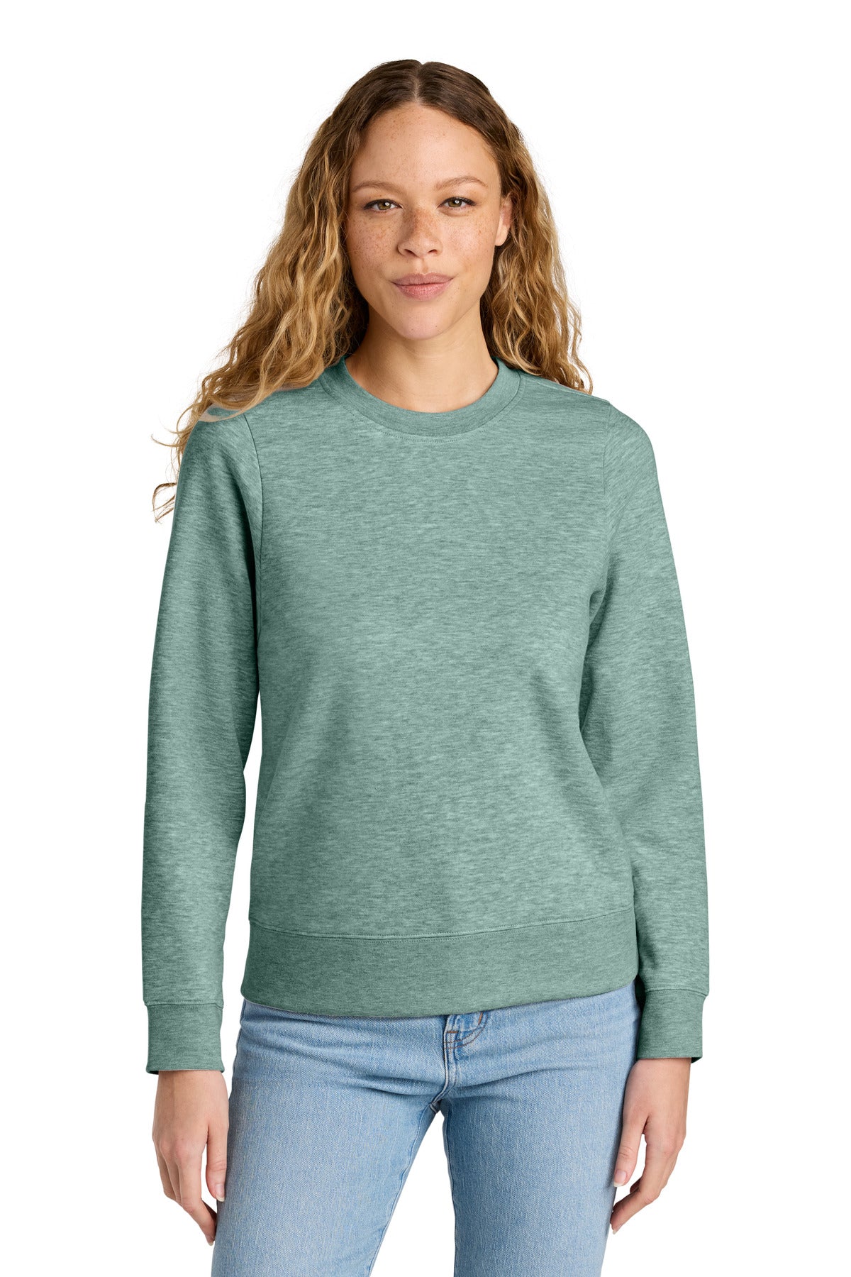 Front View of HdDstySage District Women's V.I.T. Fleece Crew DT6105