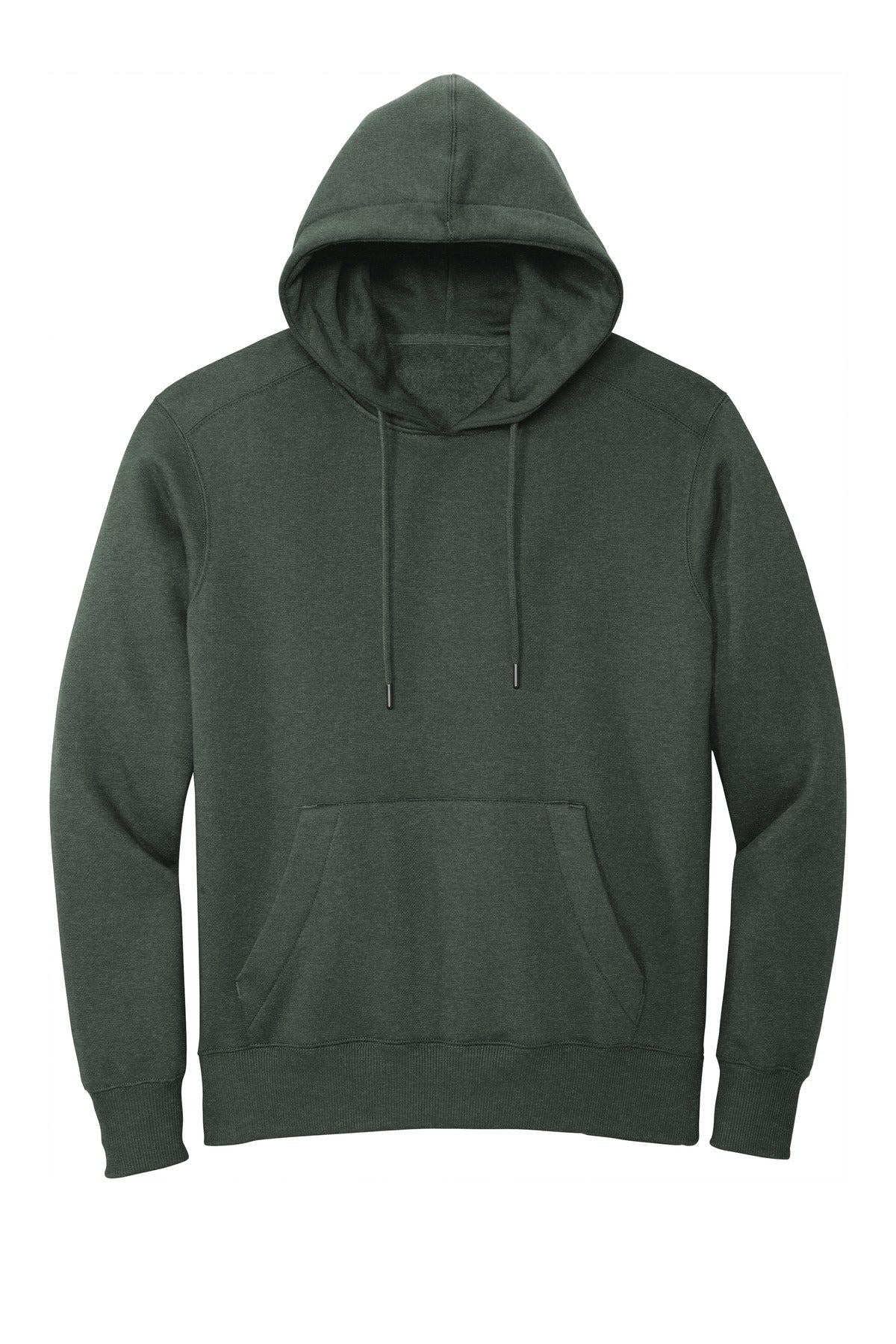 Front View of He Forest Grn District Perfect Weight Fleece Hoodie DT1101