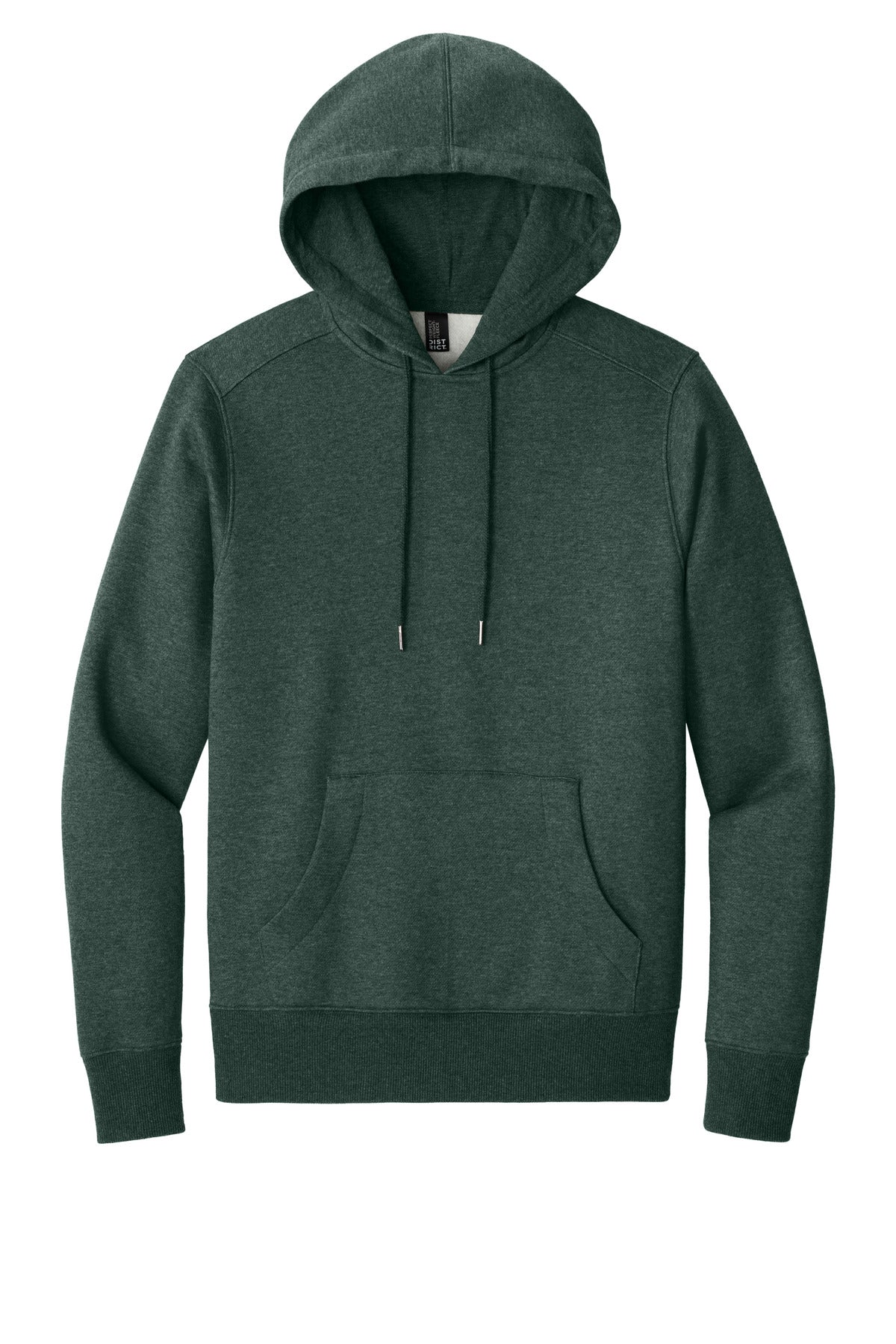 Front View of He Forest Grn District Perfect Weight Fleece Hoodie DT1101