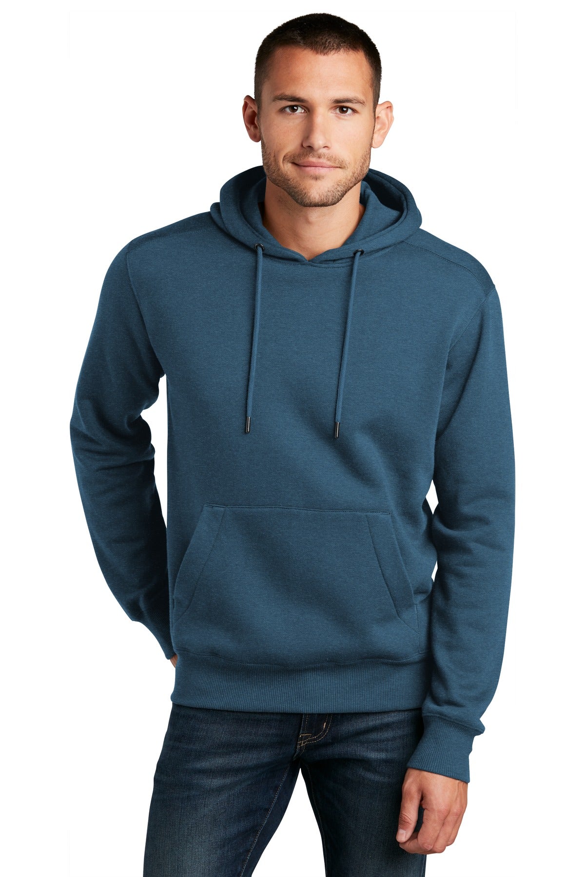 Front View of He Poseidon Bl District Perfect Weight Fleece Hoodie DT1101