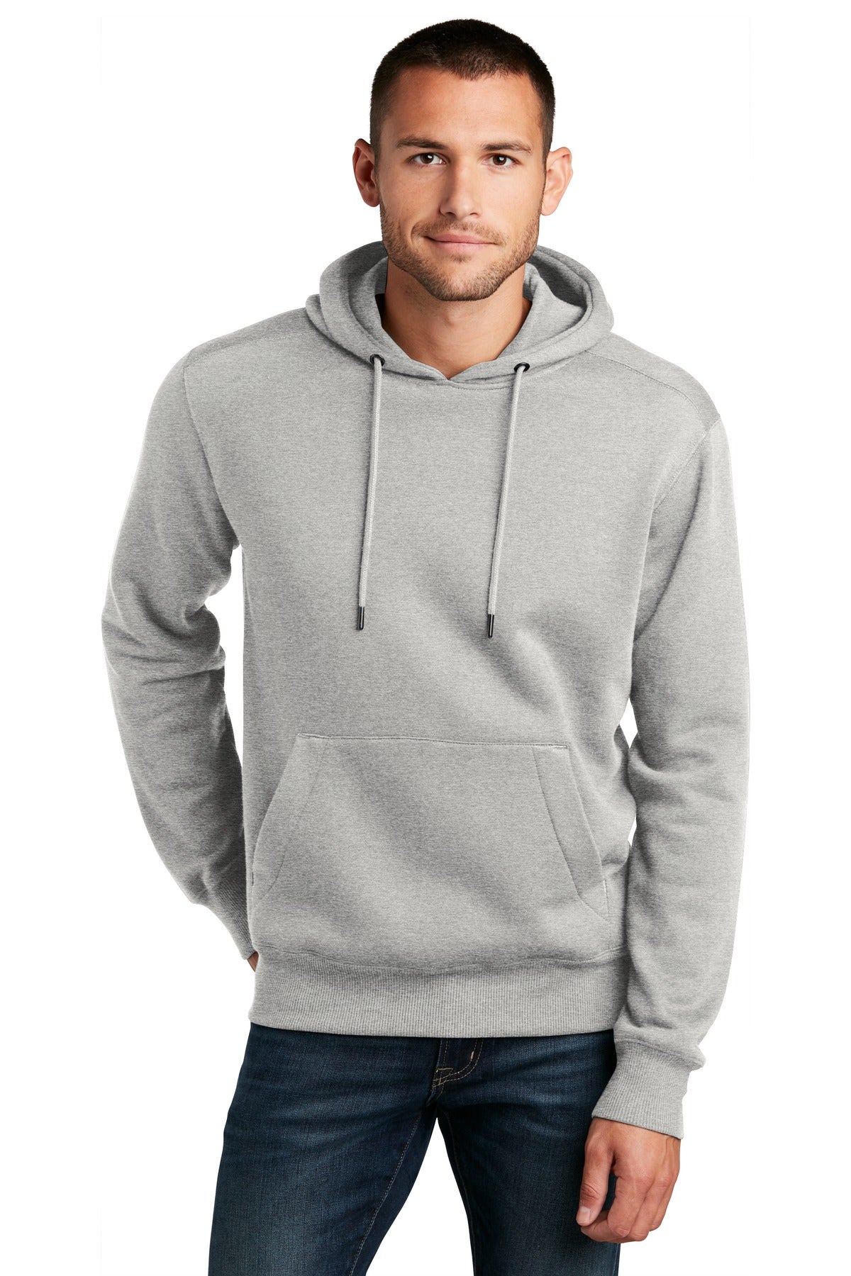 Front View of He Steel District Perfect Weight Fleece Hoodie DT1101