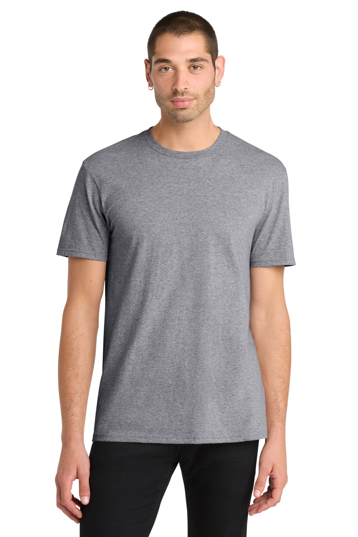 Front View of Heather Grey District The Concert Tee DT5000