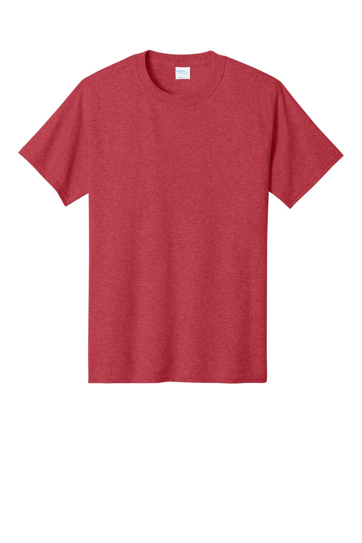 Front View of Heather Red Port & Co Tall Core Cotton Tee PC54T