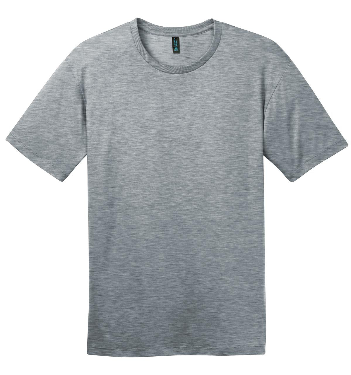 Front View of Heather Steel District Perfect Weight Tee. DT104