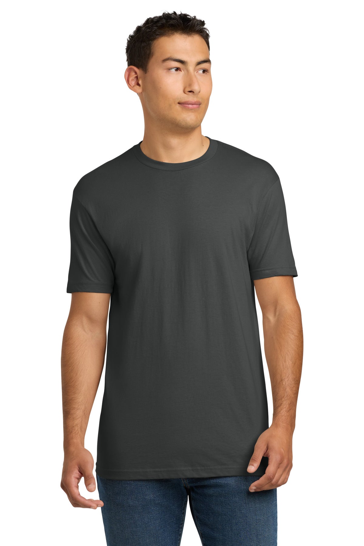 Front View of HeavyMetal Next Level Apparel Adult Cotton Tee. NL3600