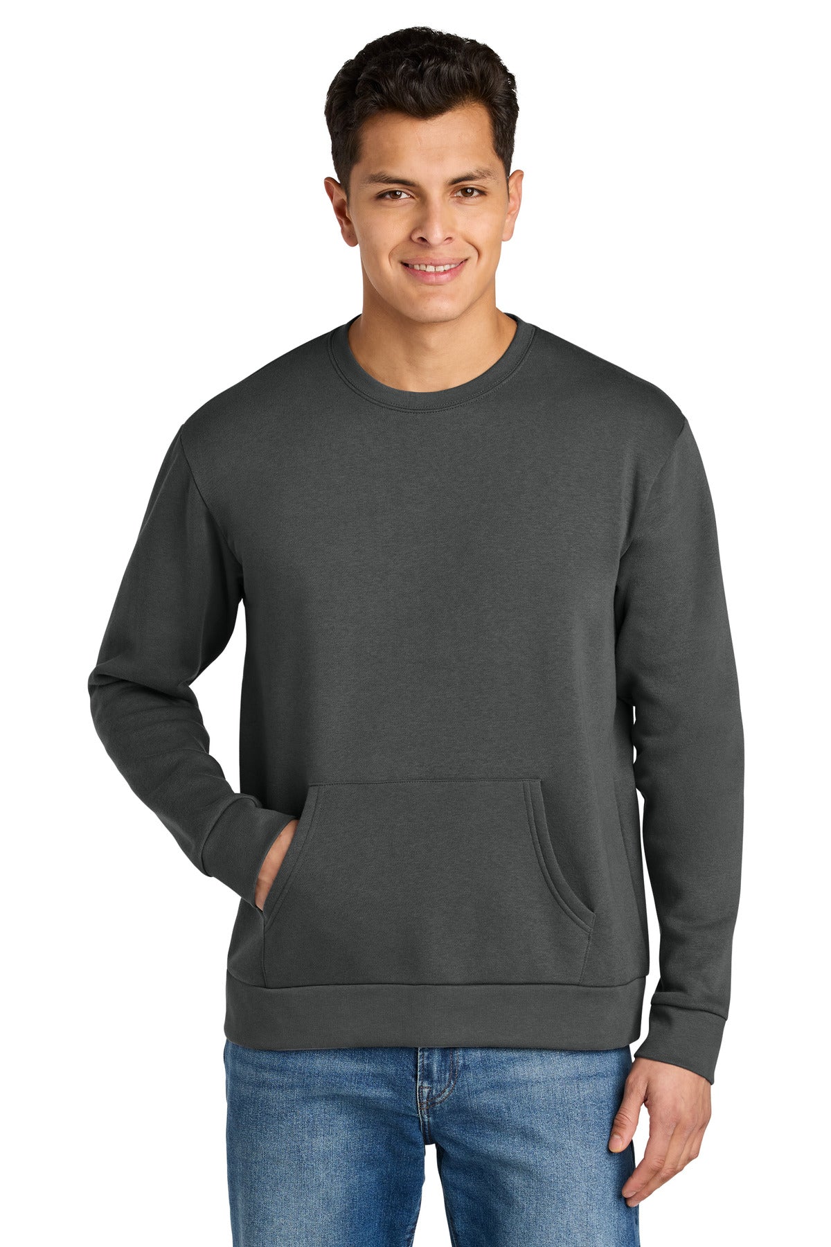 Front View of HeavyMetal Next Level Apparel Santa Barbara Pocket Sweatshirt NL9001