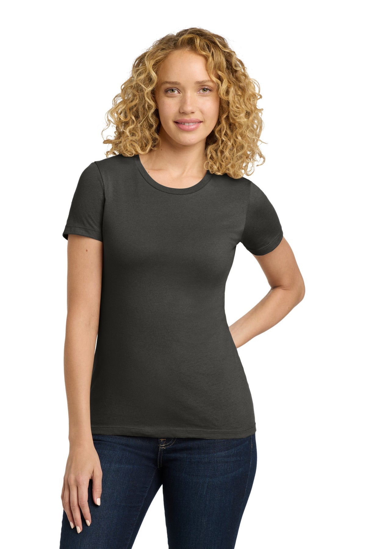 Front View of HeavyMetal Next Level Apparel Women's Cotton Tee. NL3900