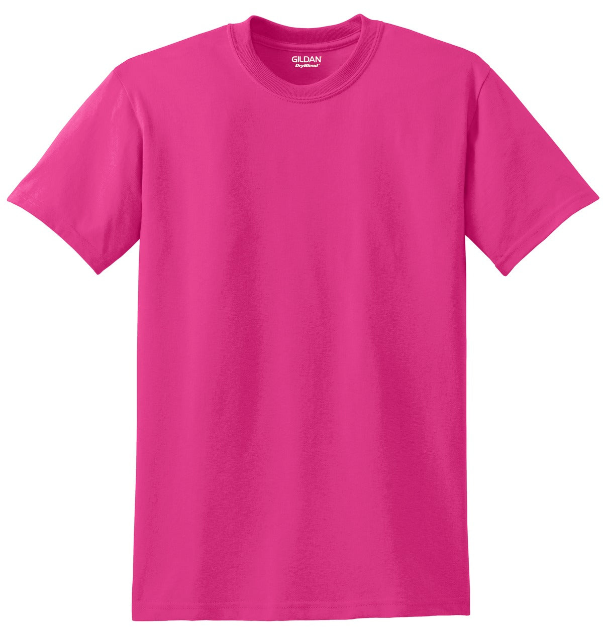 Front View of Heliconia Gildan DryBlend 50 Cotton/50 Poly T-Shirt. 8000