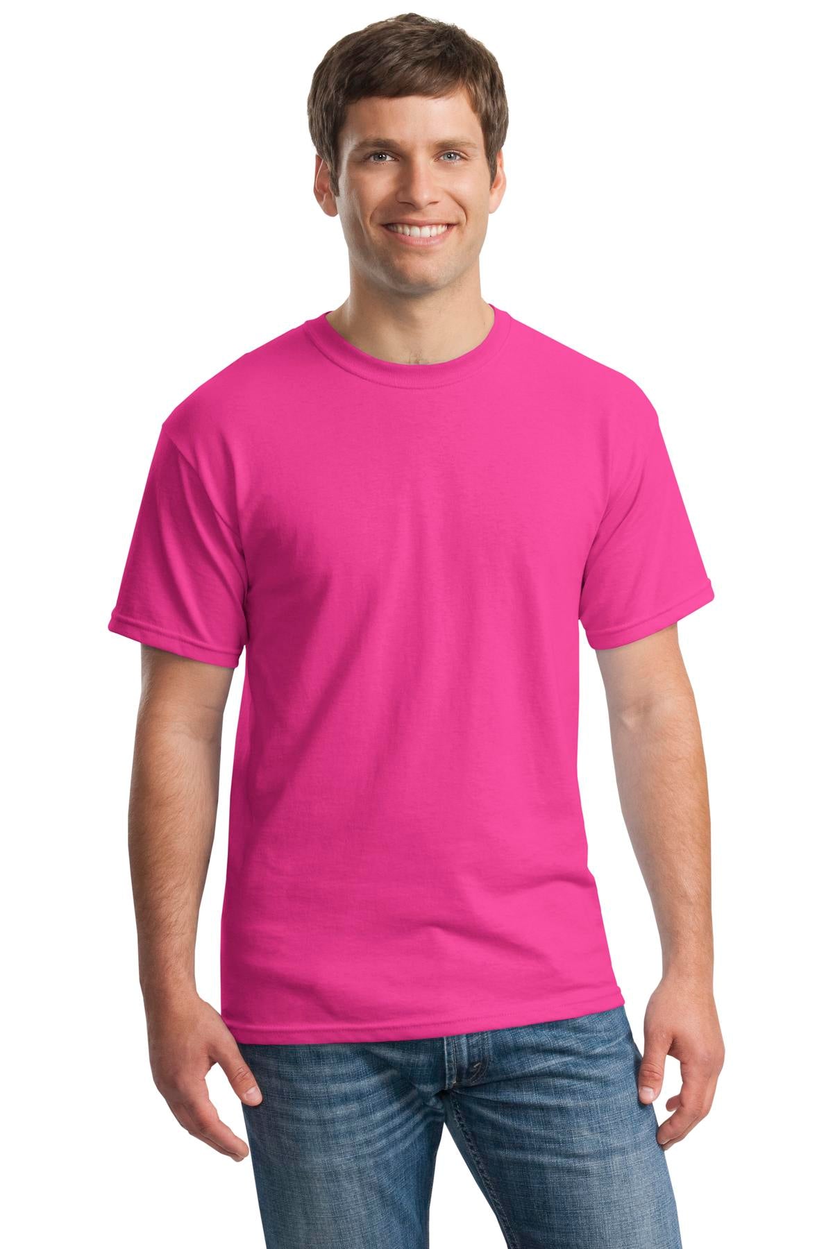 Front View of Heliconia Gildan - Heavy Cotton 100% Cotton T-Shirt. 5000