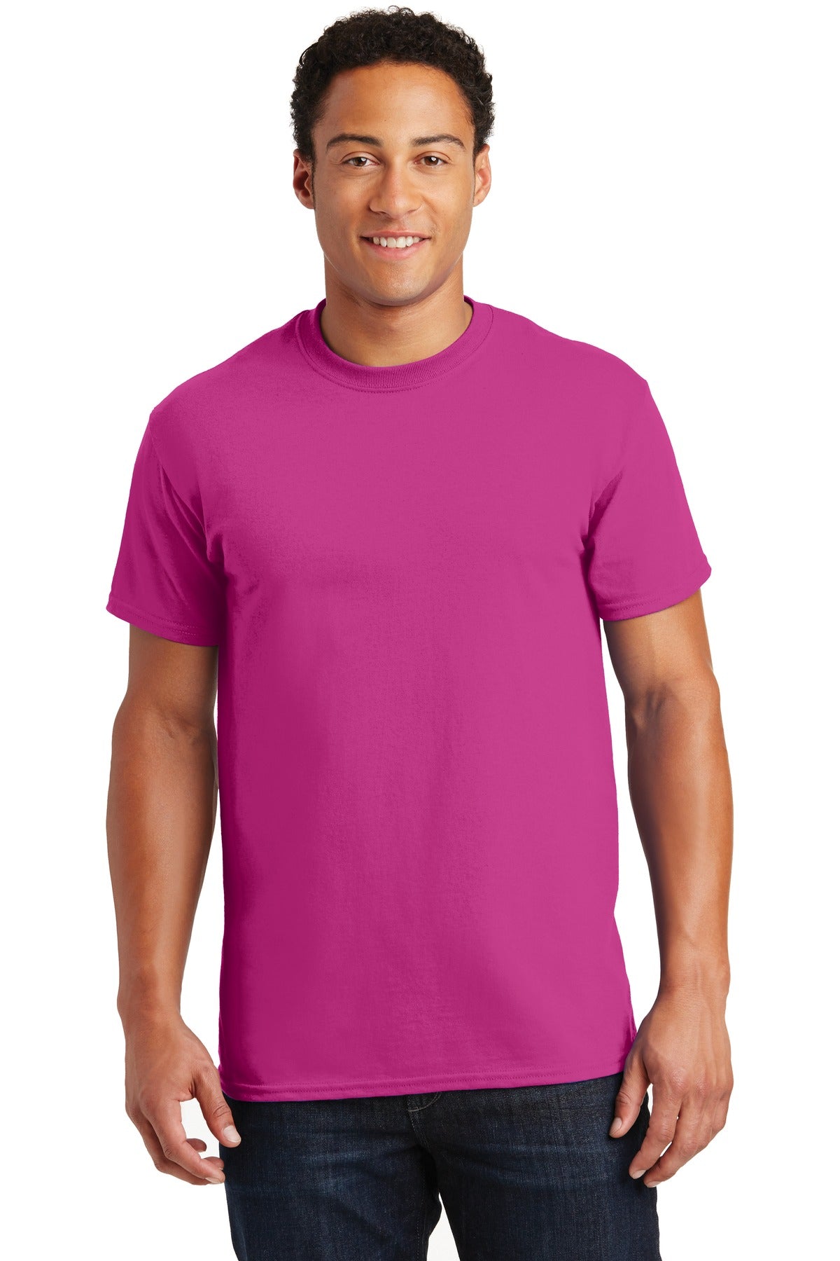Front View of Heliconia Gildan - Ultra Cotton 100% US Cotton T-Shirt. 2000