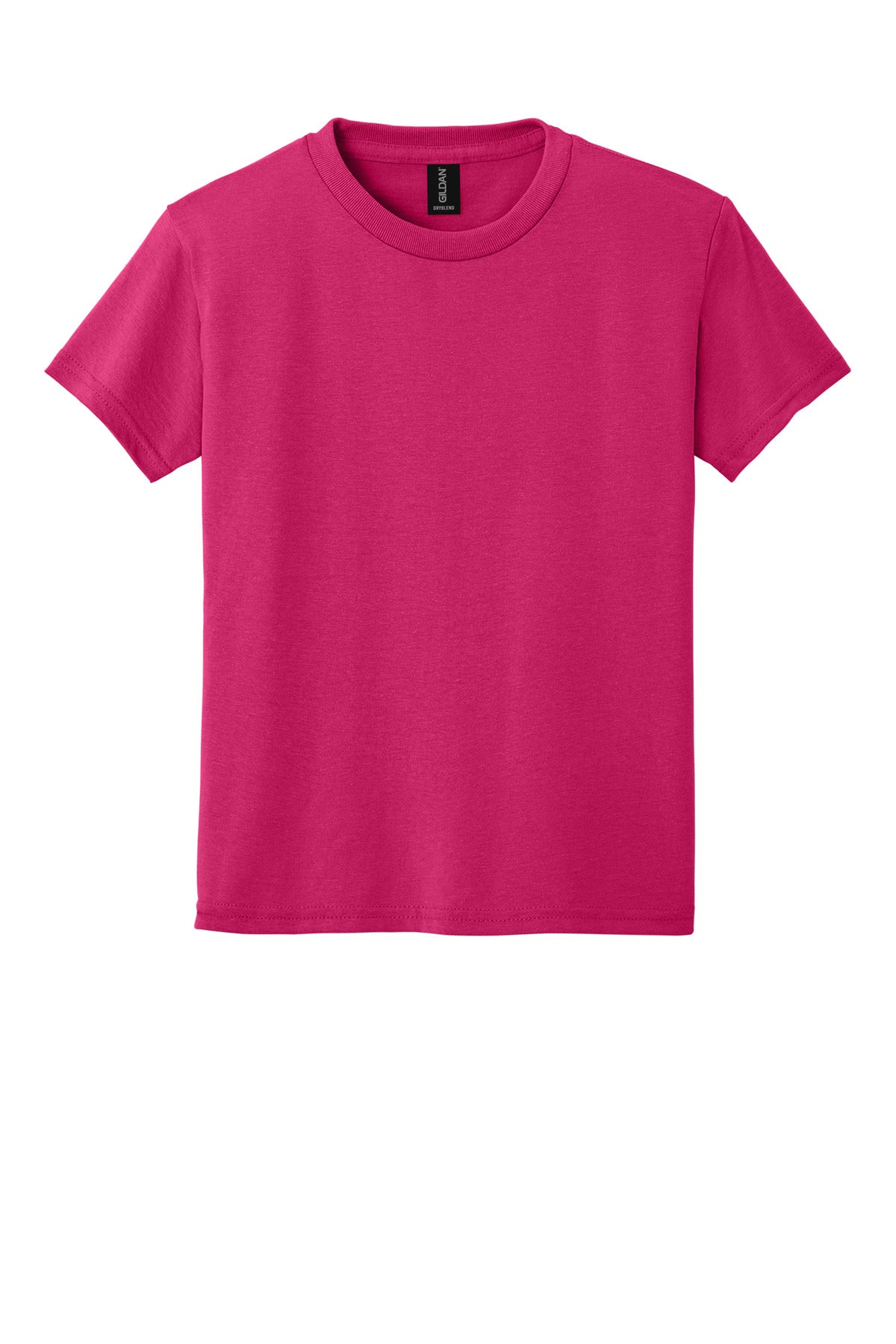 Front View of Heliconia Gildan Youth DryBlend 50 Cotton/50 Poly T-Shirt. 8000B