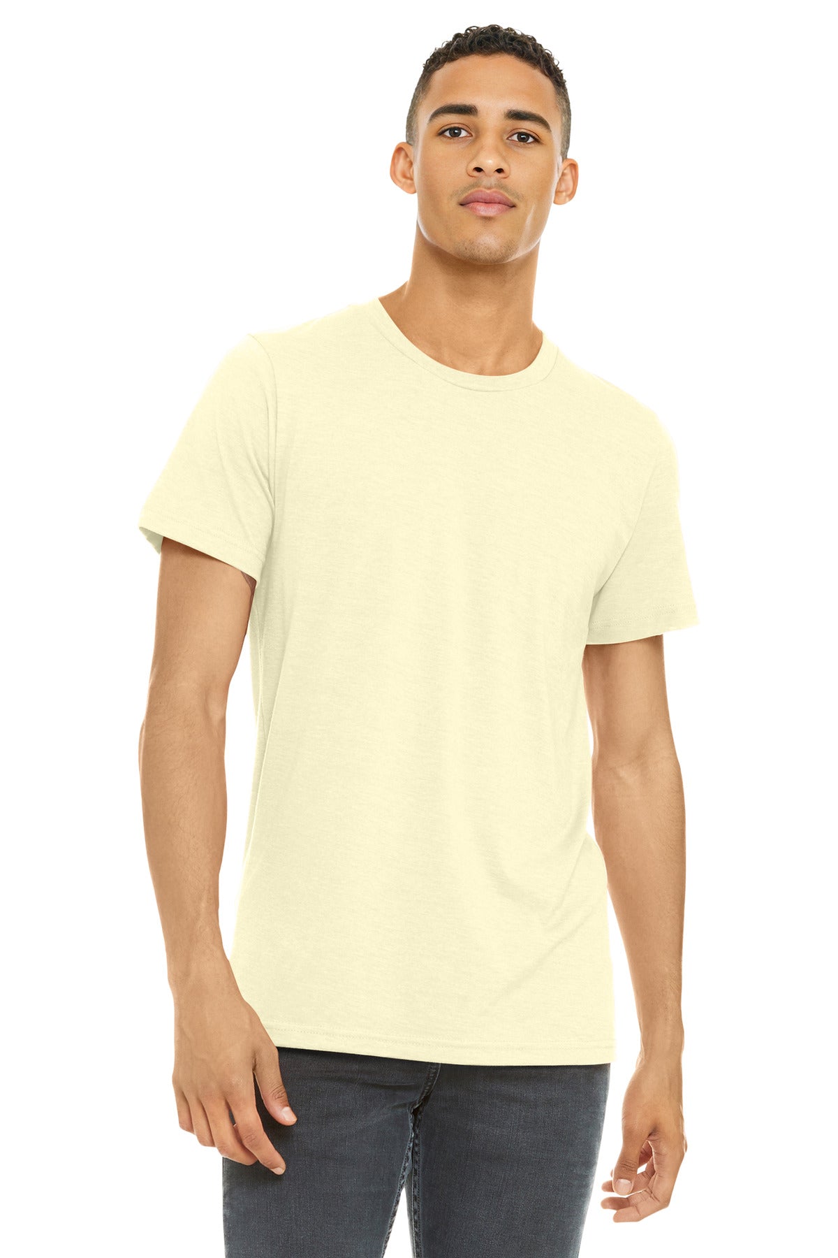 Front View of HFrenchVan BELLA+CANVAS Unisex Heather CVC Short Sleeve Tee. BC3001CVC