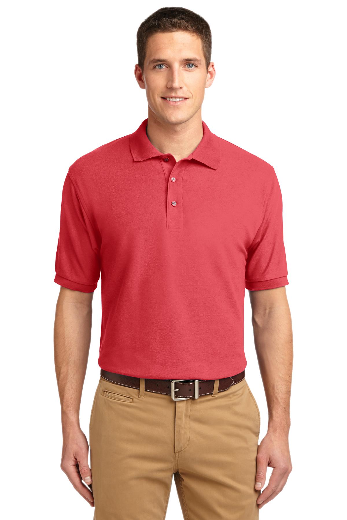Front View of Hibiscus Port Authority Extended Size Silk Touch Polo K500ES