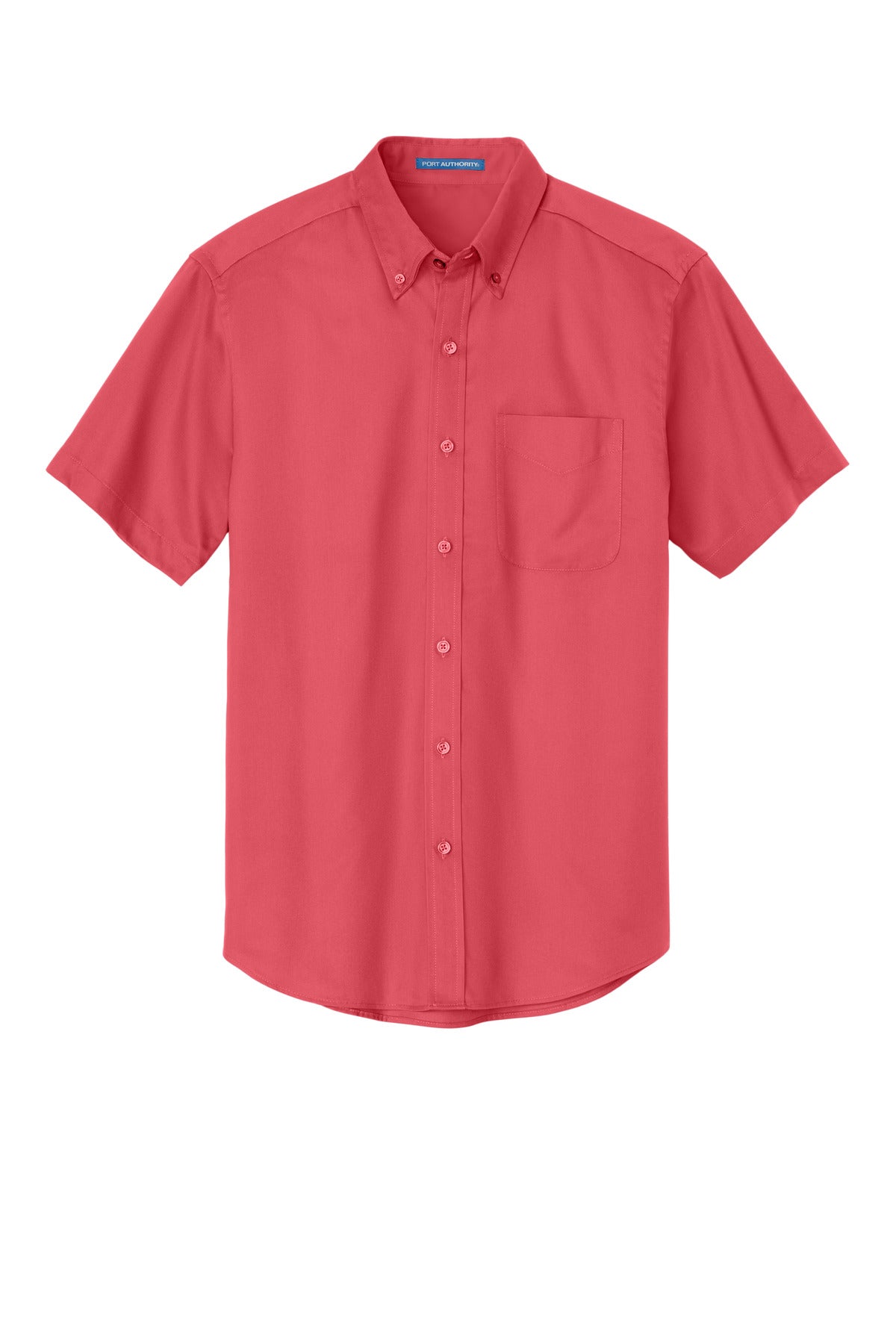 Front View of Hibiscus Port Authority Short Sleeve Easy Care Shirt. S508