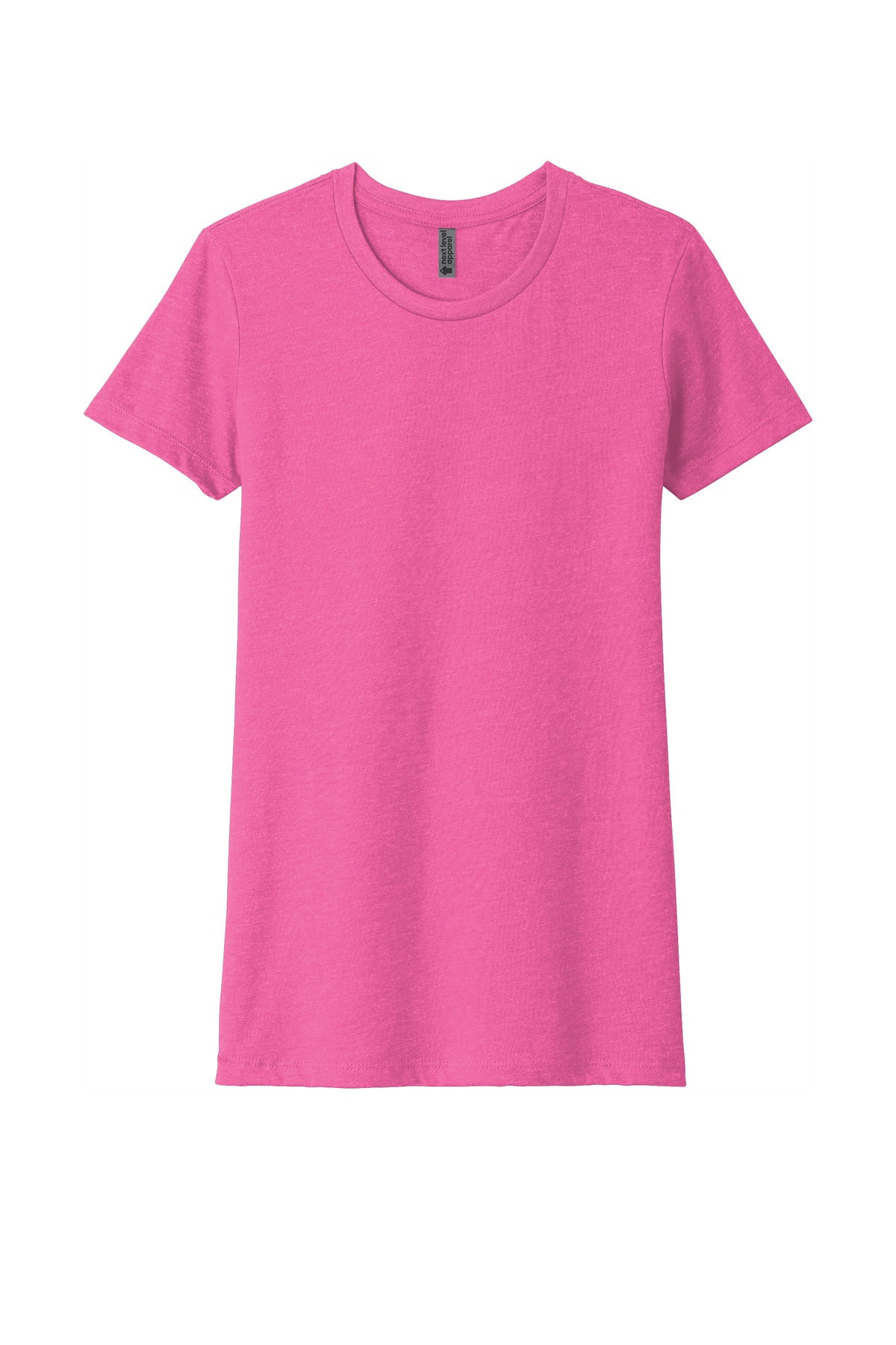 Front View of HotPink Next Level Apparel Women's CVC Tee. NL6610
