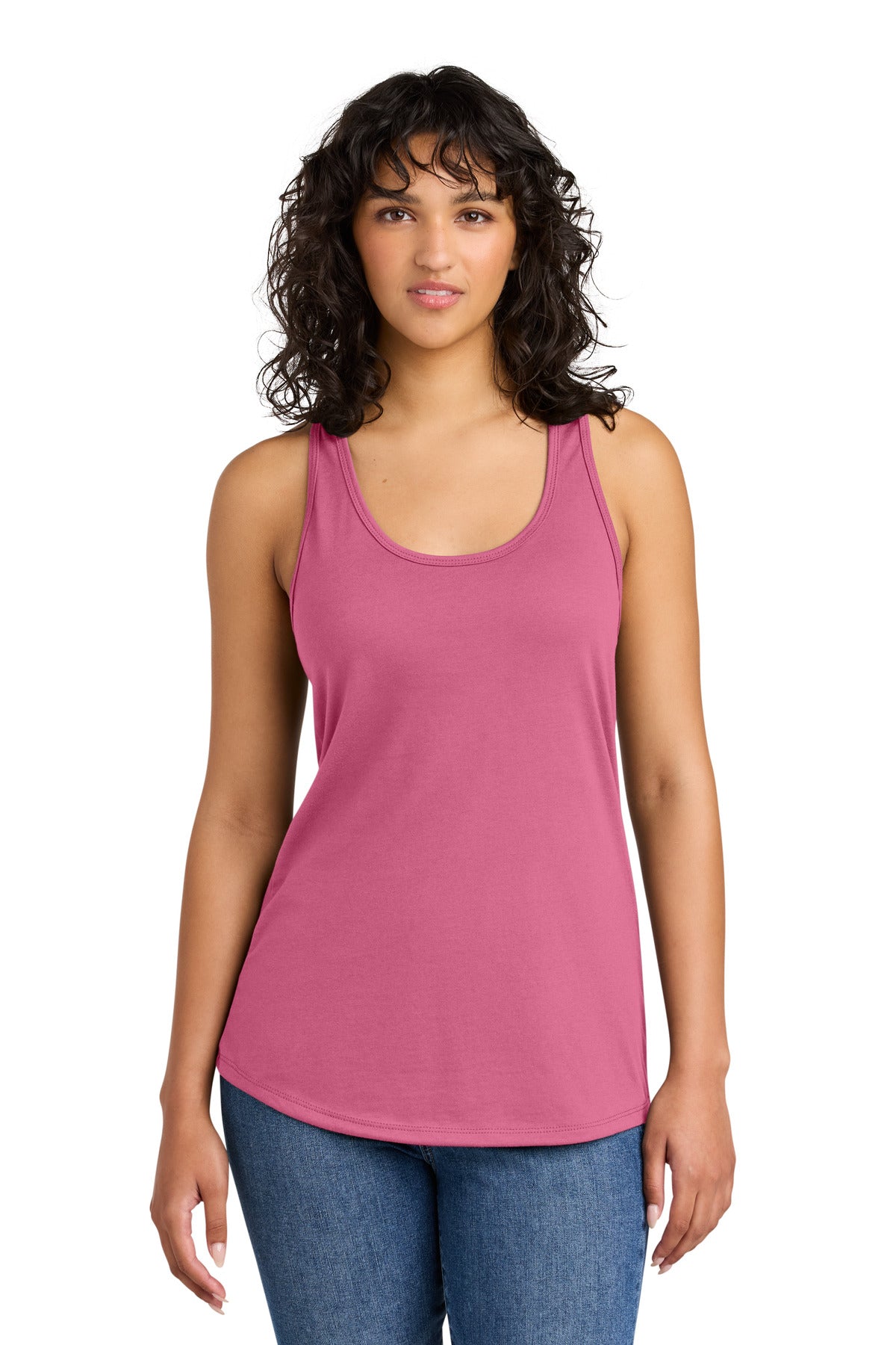 Front View of HotPink Next Level Apparel Women's Ideal Racerback Tank NL1533