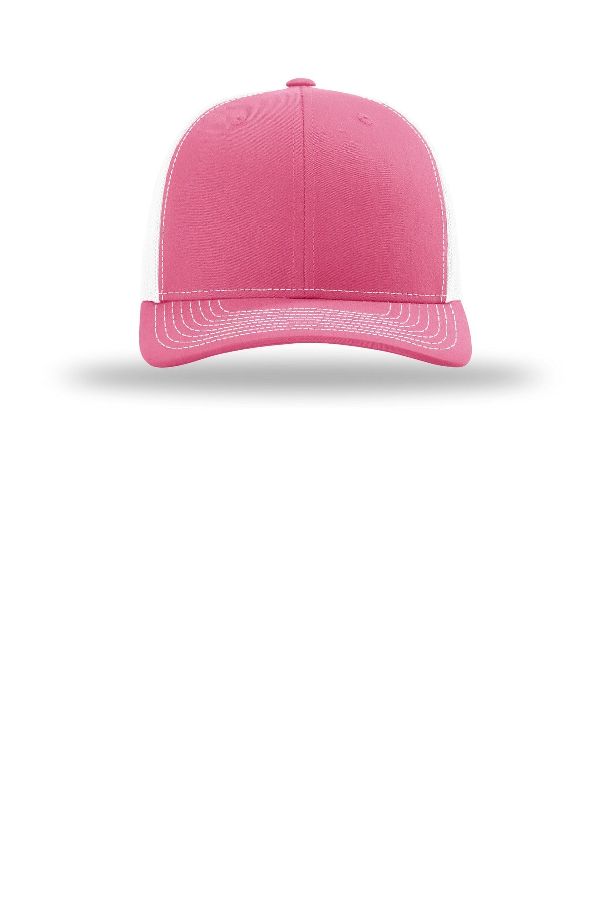 Front View of HotPink/Wh Richardson Trucker Cap 112