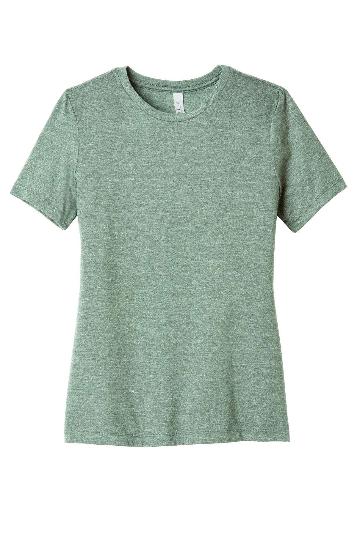 Front View of HPsmDstyBl BELLA+CANVAS Women's Relaxed CVC Tee BC6400CVC