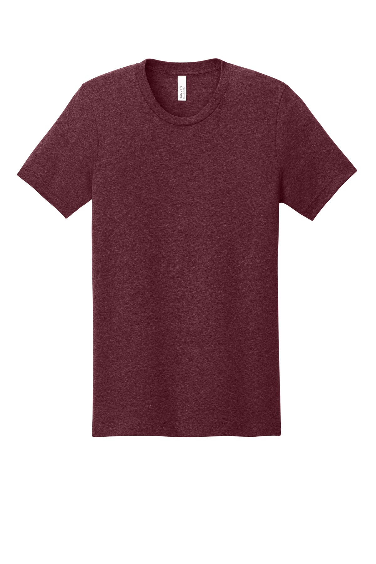 Front View of Ht Cardinal BELLA+CANVAS Unisex Heather CVC Short Sleeve Tee. BC3001CVC