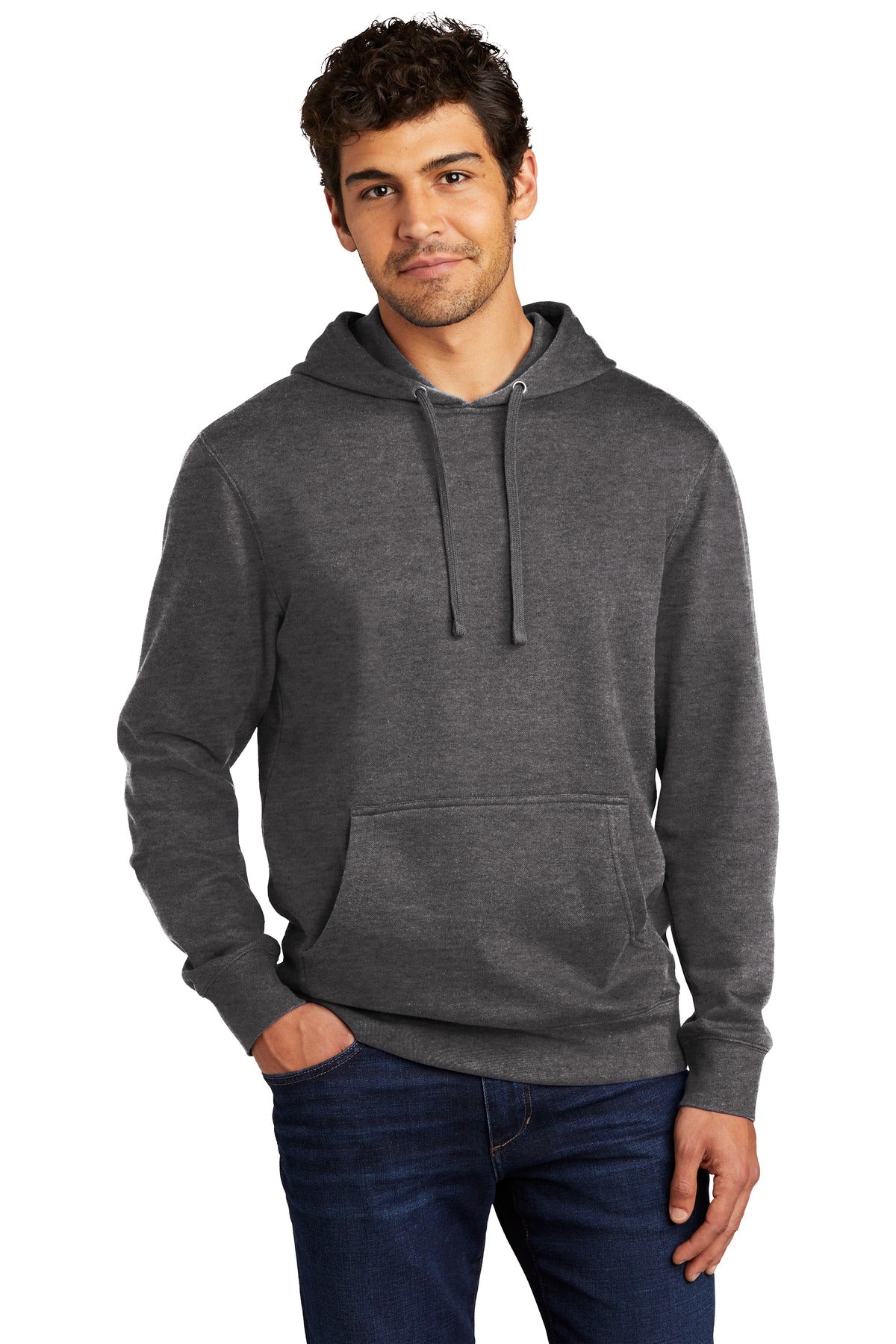 Front View of Ht Charcoal District V.I.T. Fleece Hoodie DT6100