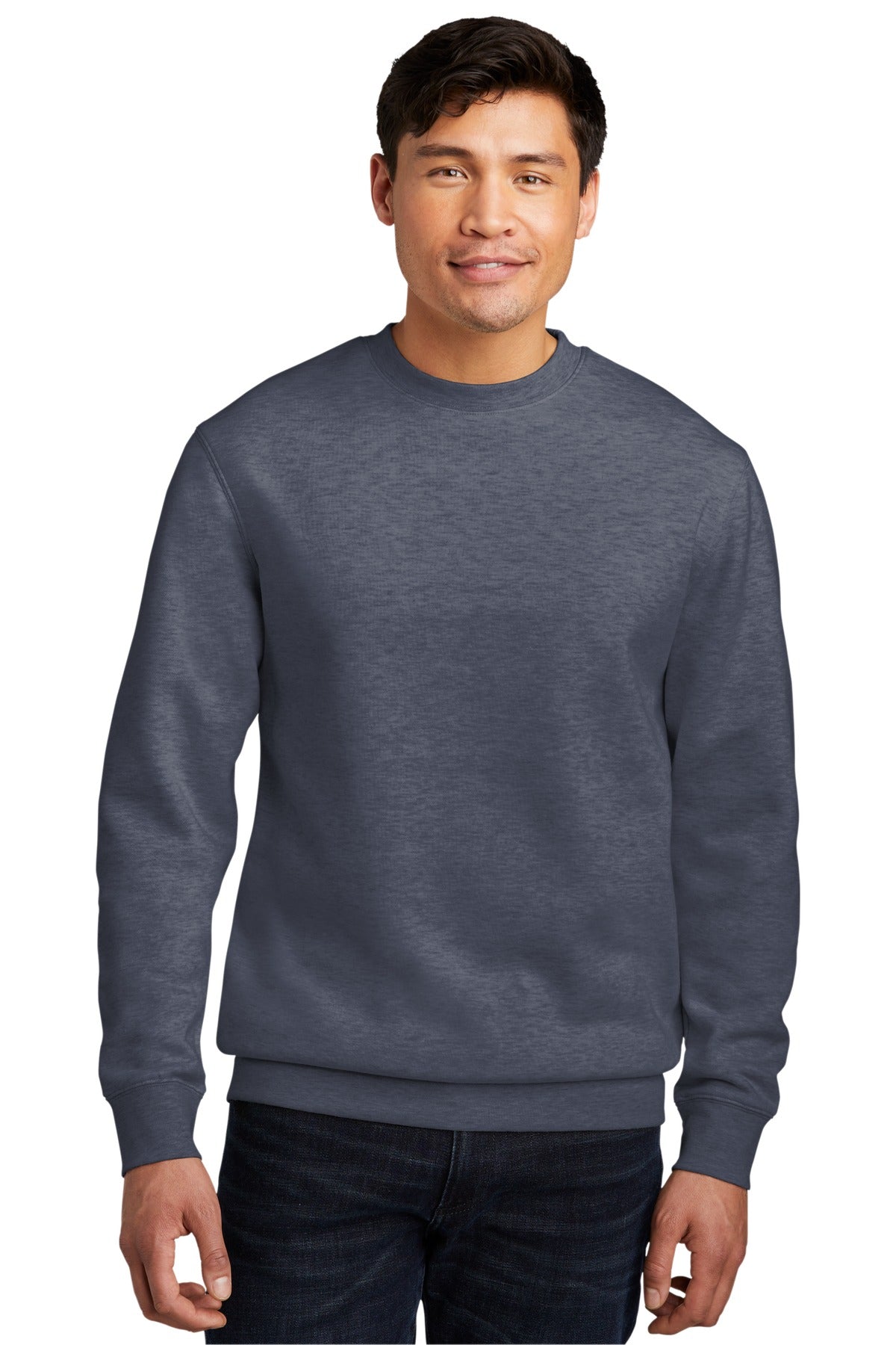 Front View of Ht Navy District V.I.T. Fleece Crew DT6104