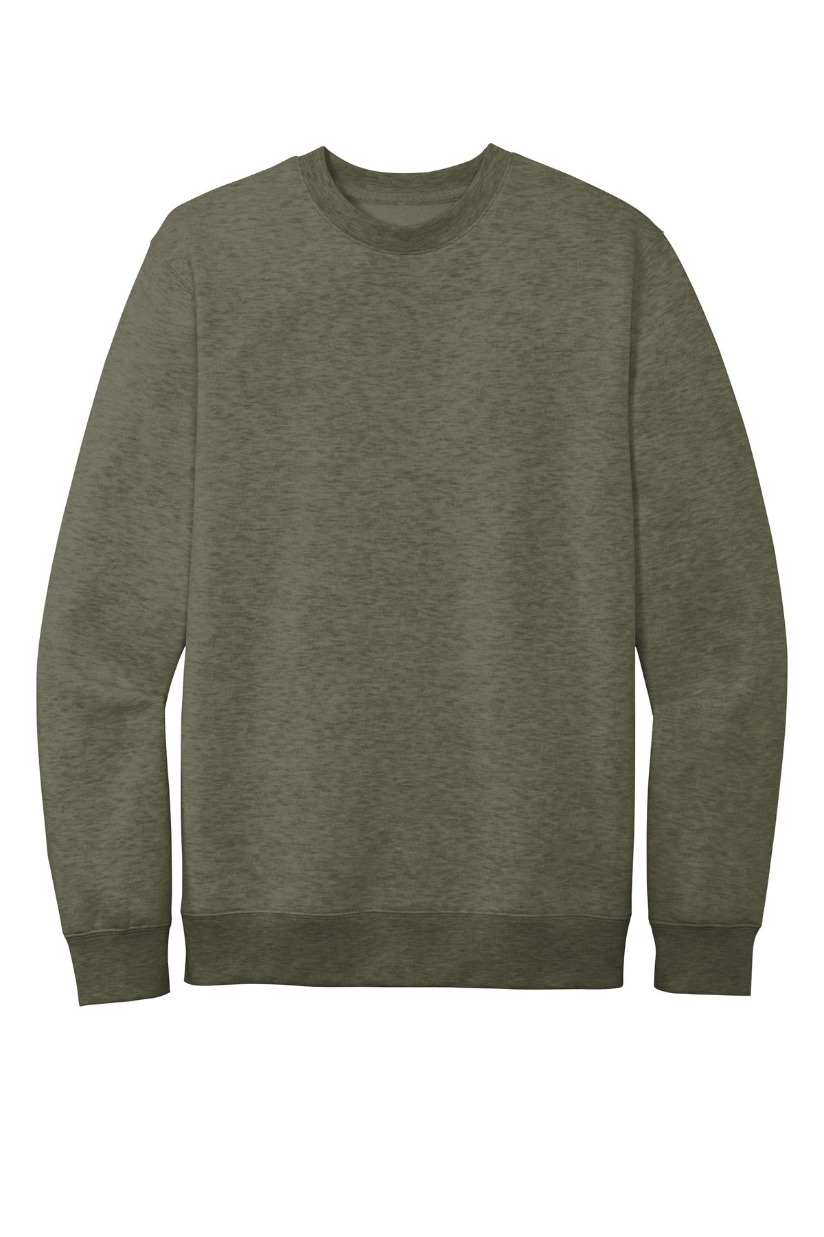 Front View of Ht Olive District V.I.T. Fleece Crew DT6104