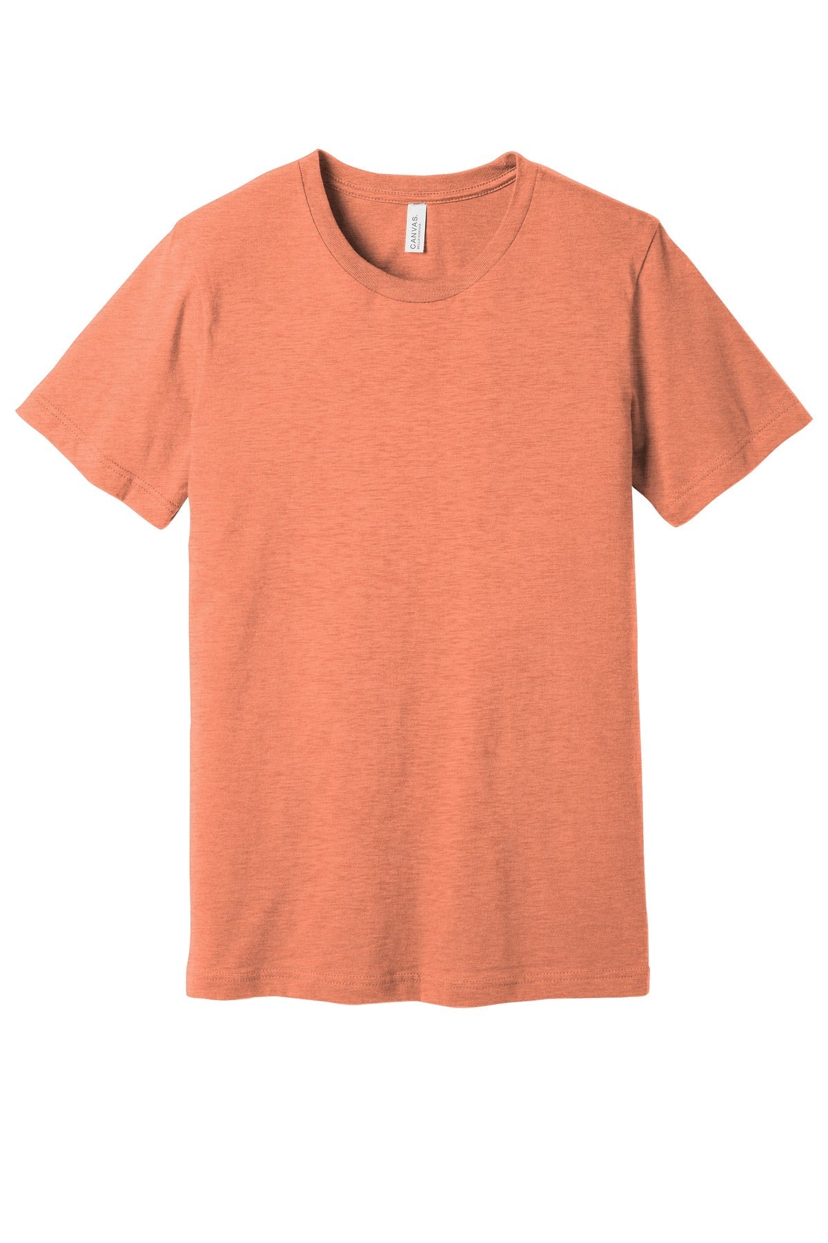 Front View of Ht Prm Sunset BELLA+CANVAS Unisex Heather CVC Short Sleeve Tee. BC3001CVC