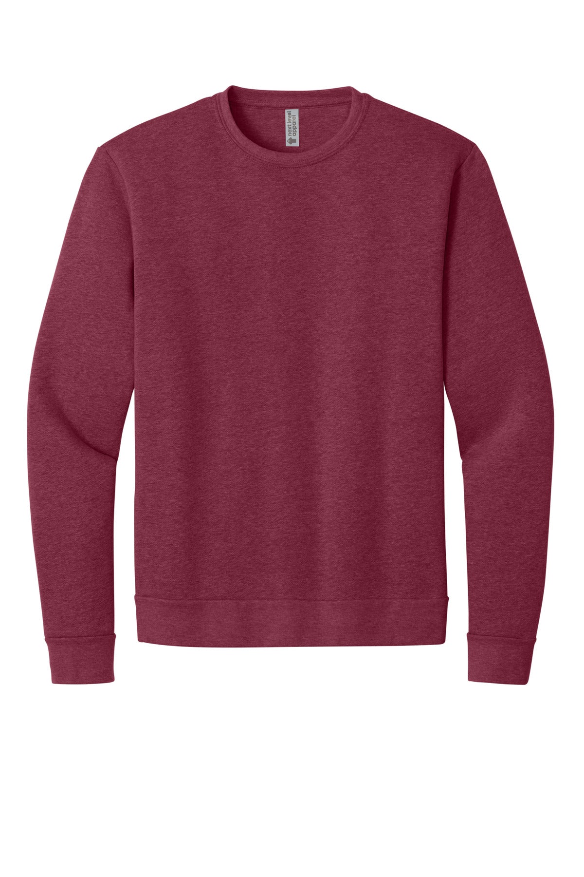 Front View of HtCardinal Next Level Apparel Adult Malibu Crewneck Sweatshirt NL9002
