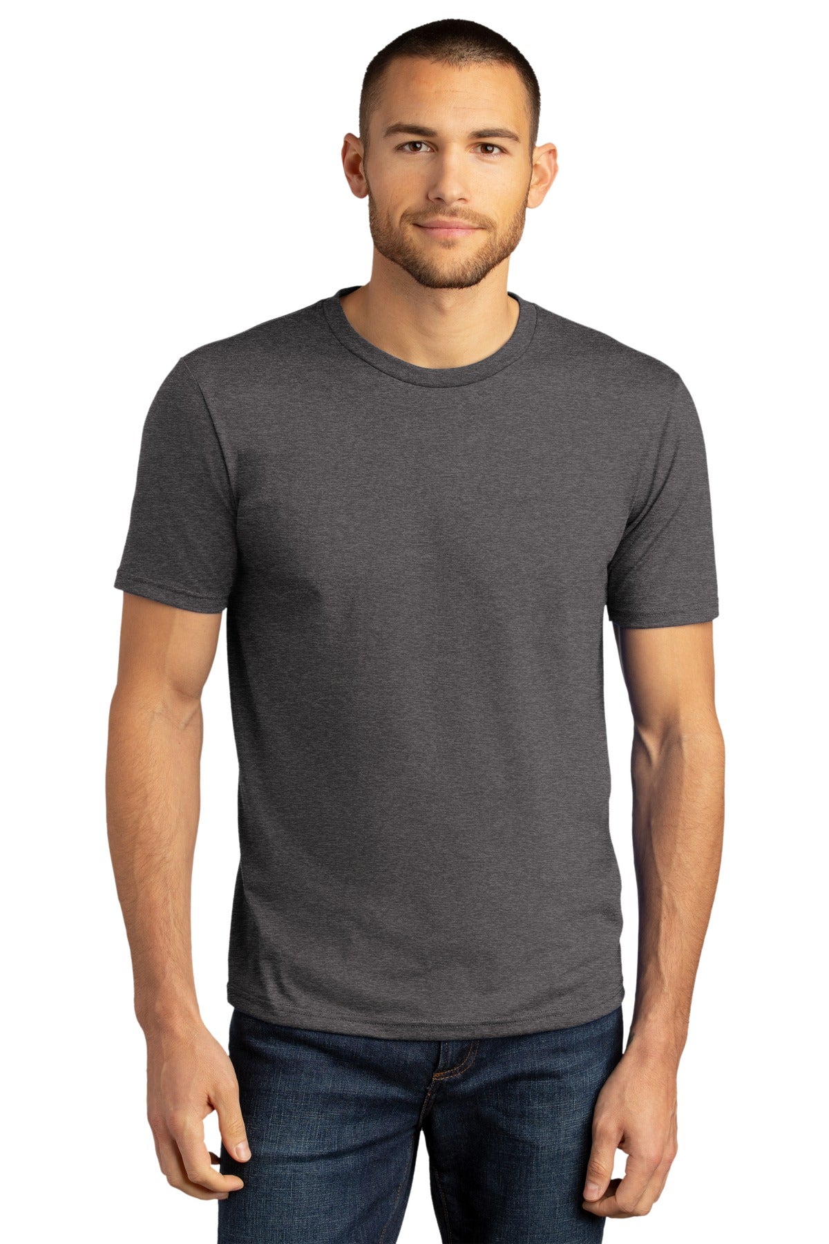 Front View of HtCharcoal District Perfect Tri DTG Tee DM130DTG