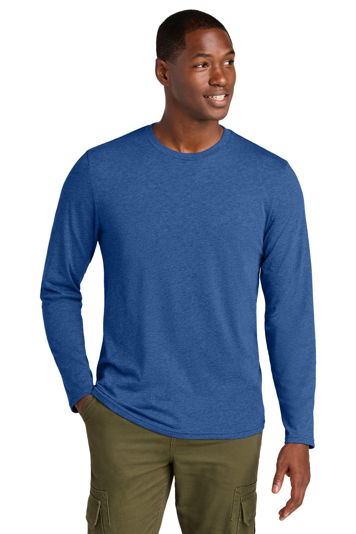 Front View of HtdDpRoyal District Perfect Weight CVC Long Sleeve Tee DT185