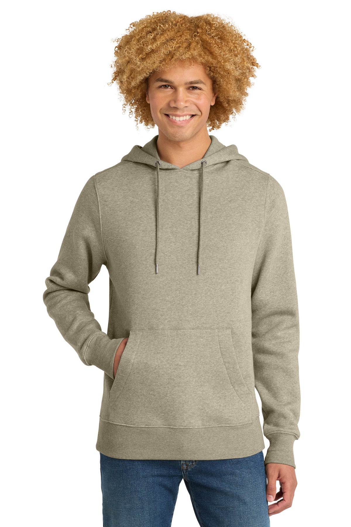 Front View of HtdLatte District Perfect Weight Fleece Hoodie DT1101