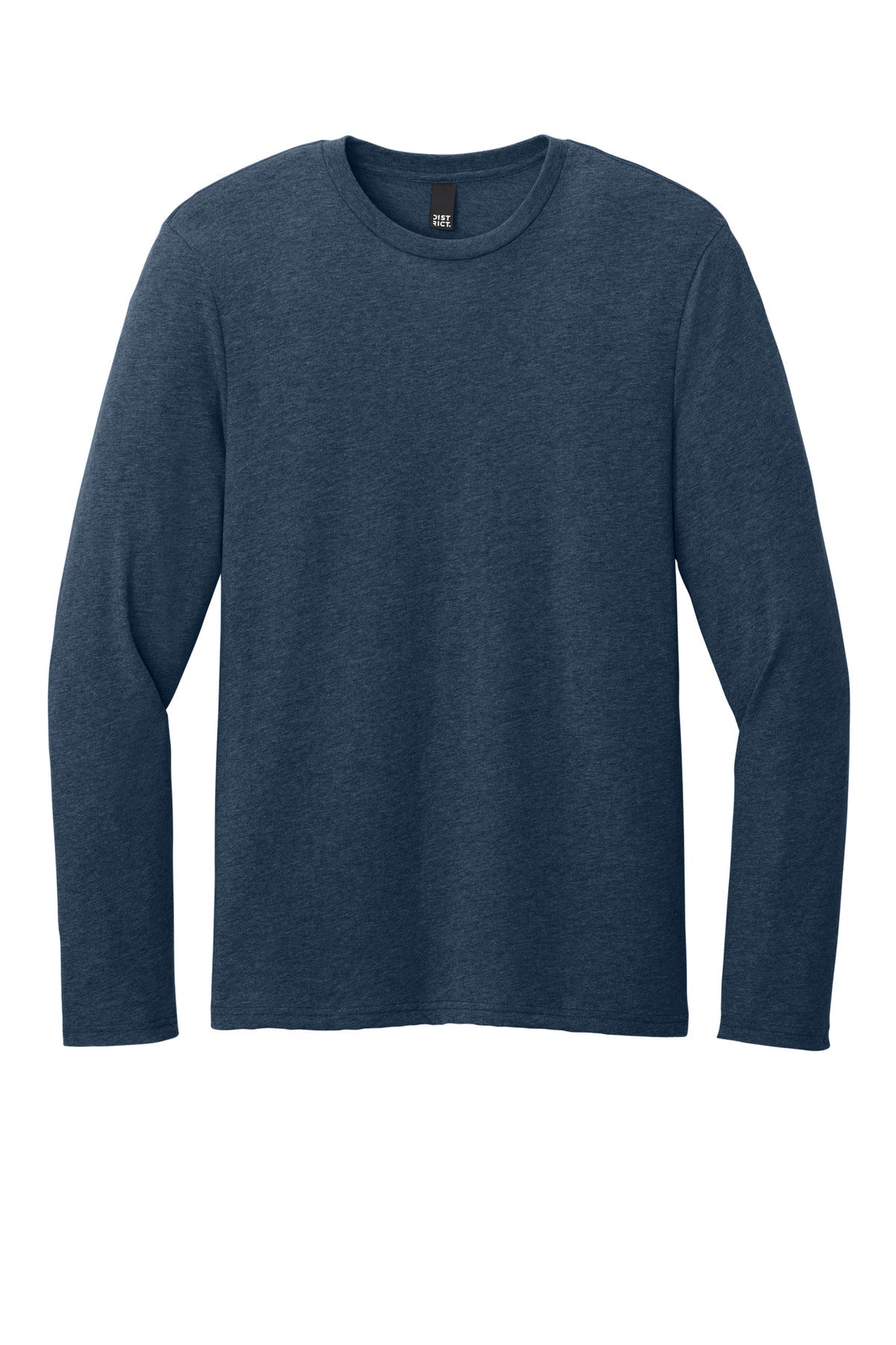 Front View of HtdNavy District Perfect Weight CVC Long Sleeve Tee DT185