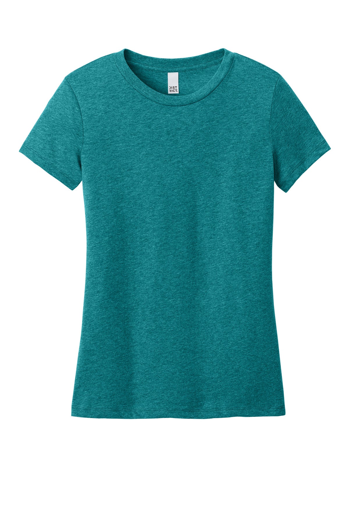 Front View of HtdTeal District Women's Perfect Weight CVC Tee DT188