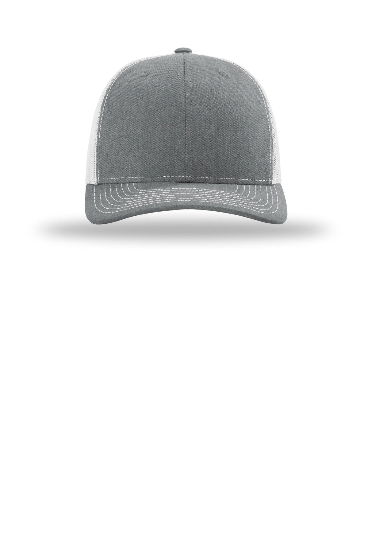 Front View of HtGy/LtGry Richardson Trucker Cap 112