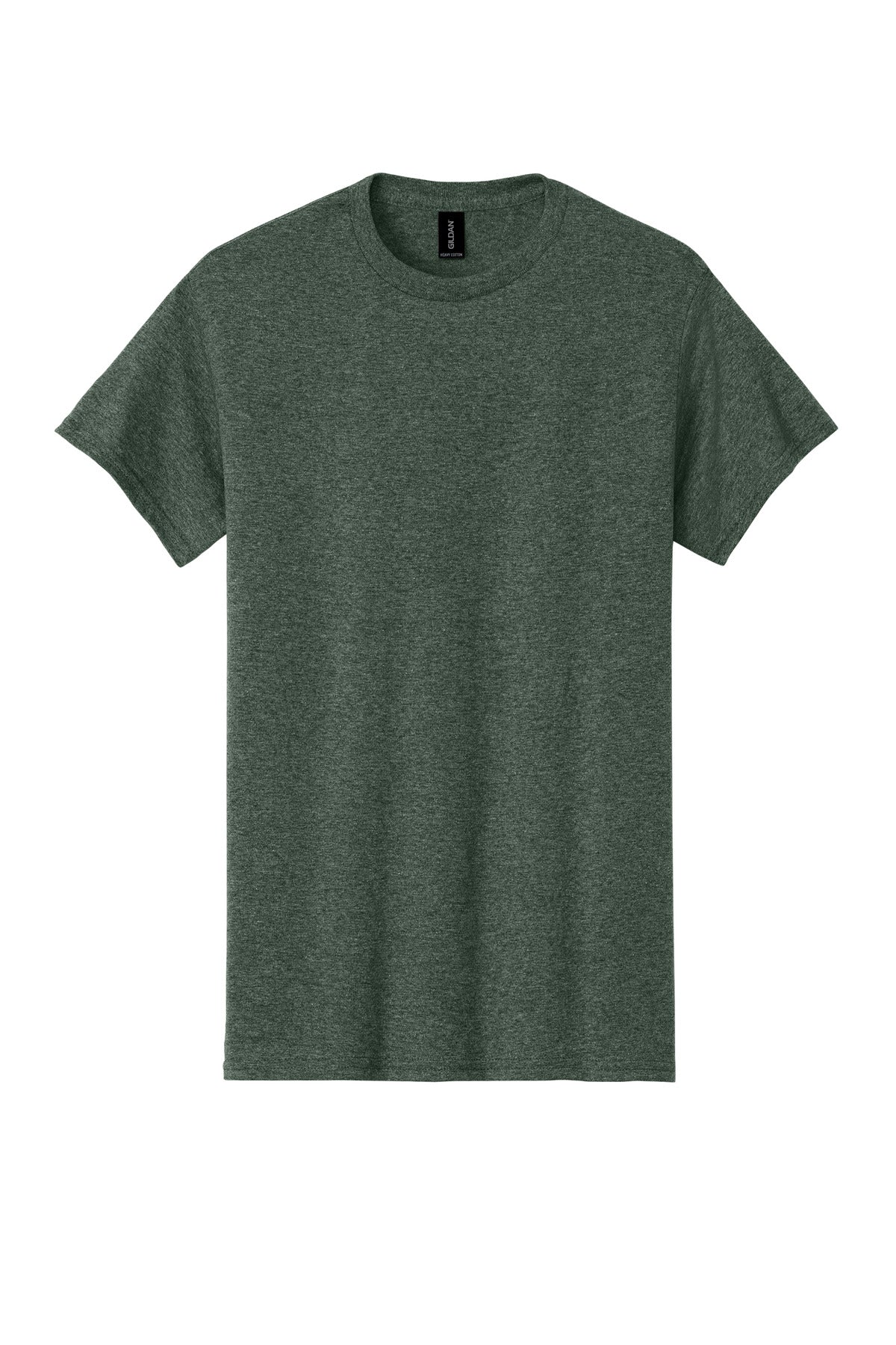 Front View of Hthr Mltry Grn Gildan - Heavy Cotton 100% Cotton T-Shirt. 5000