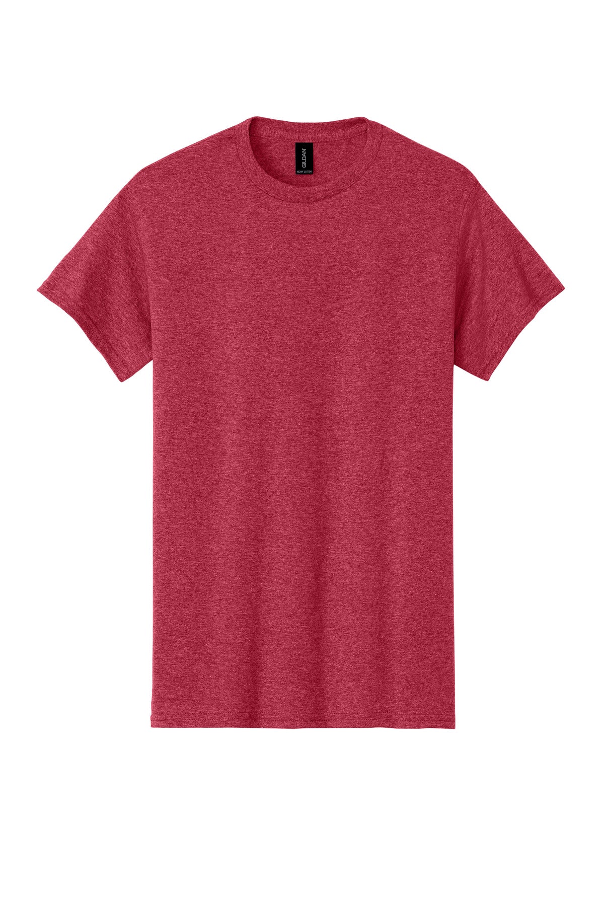 Front View of Hthr Red Gildan - Heavy Cotton 100% Cotton T-Shirt. 5000
