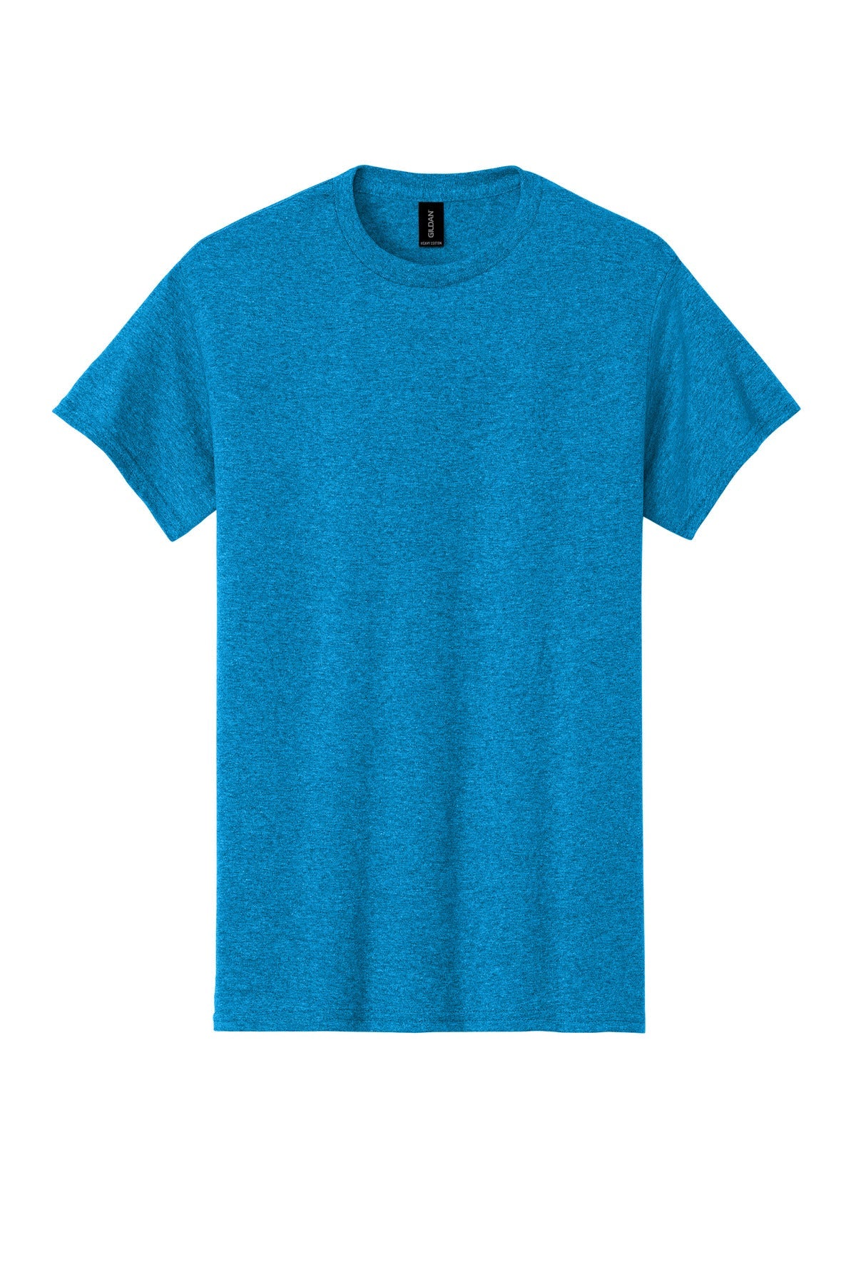 Front View of Hthr Sapphire Gildan - Heavy Cotton 100% Cotton T-Shirt. 5000