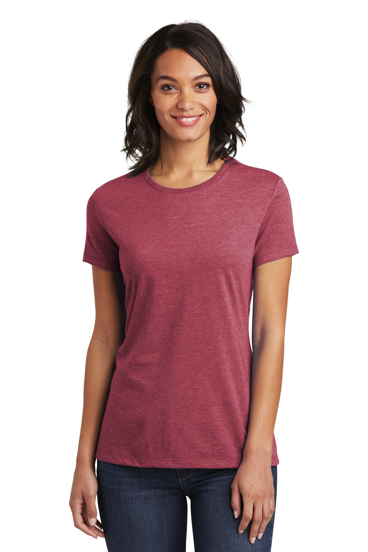Front View of Hthrd Cardinal District Women's Very Important Tee . DT6002