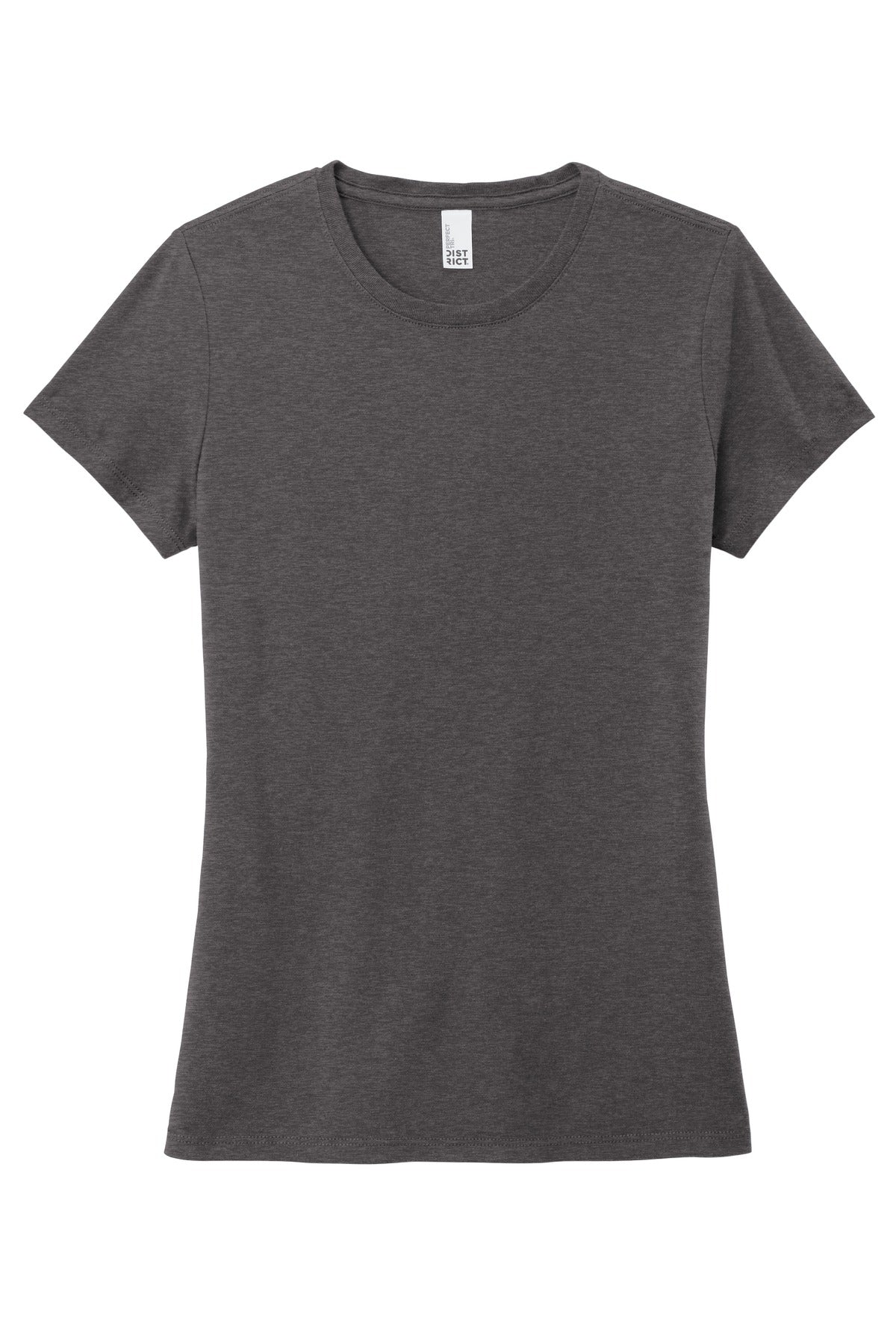 Front View of Hthrd Charcoal District Women's Perfect Tri Tee. DM130L