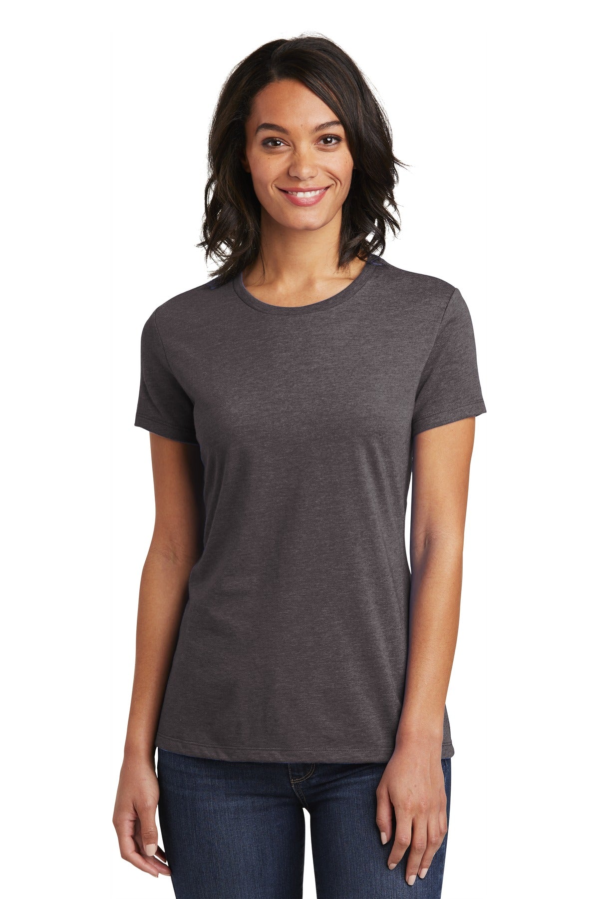 Front View of Hthrd Charcoal District Women's Very Important Tee . DT6002