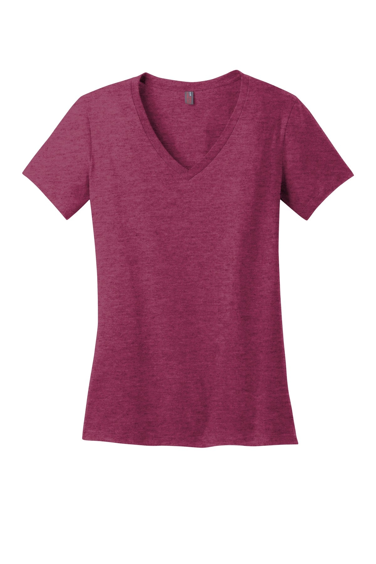 Front View of Hthrd Loganbry District - Women's Perfect Weight V-Neck Tee. DM1170L