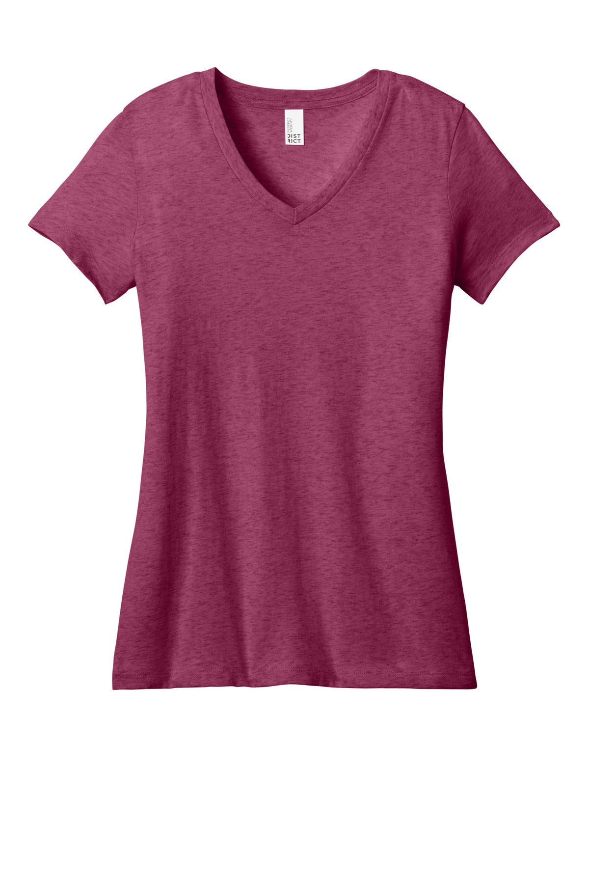 Front View of Hthrd Loganbry District - Women's Perfect Weight V-Neck Tee. DM1170L