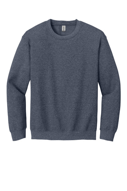 Front View of HthrDkNavy Gildan Heavy Blend Crewneck Sweatshirt. 18000