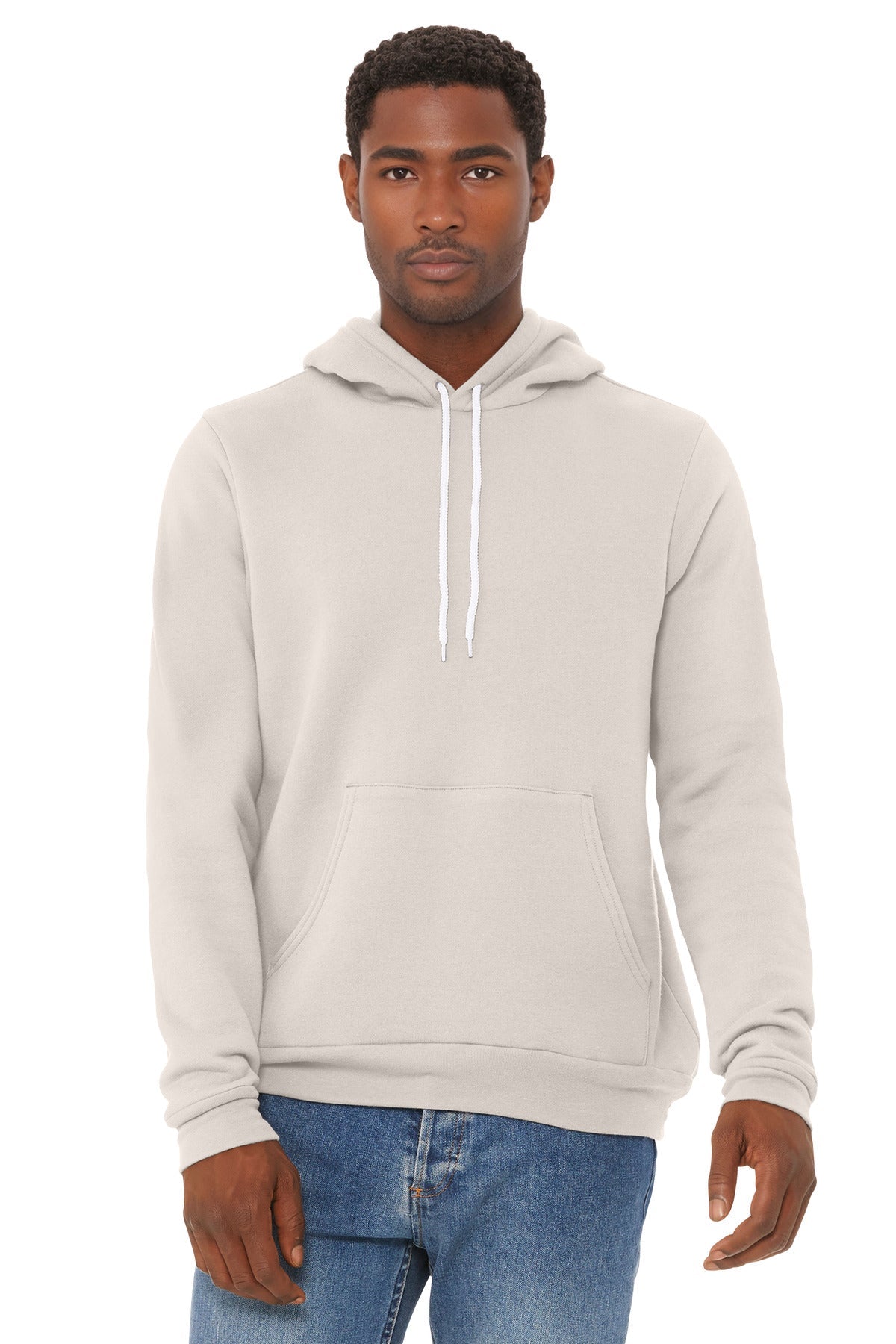 Front View of HthrDust BELLA+CANVAS Unisex Sponge Fleece Pullover Hoodie. BC3719
