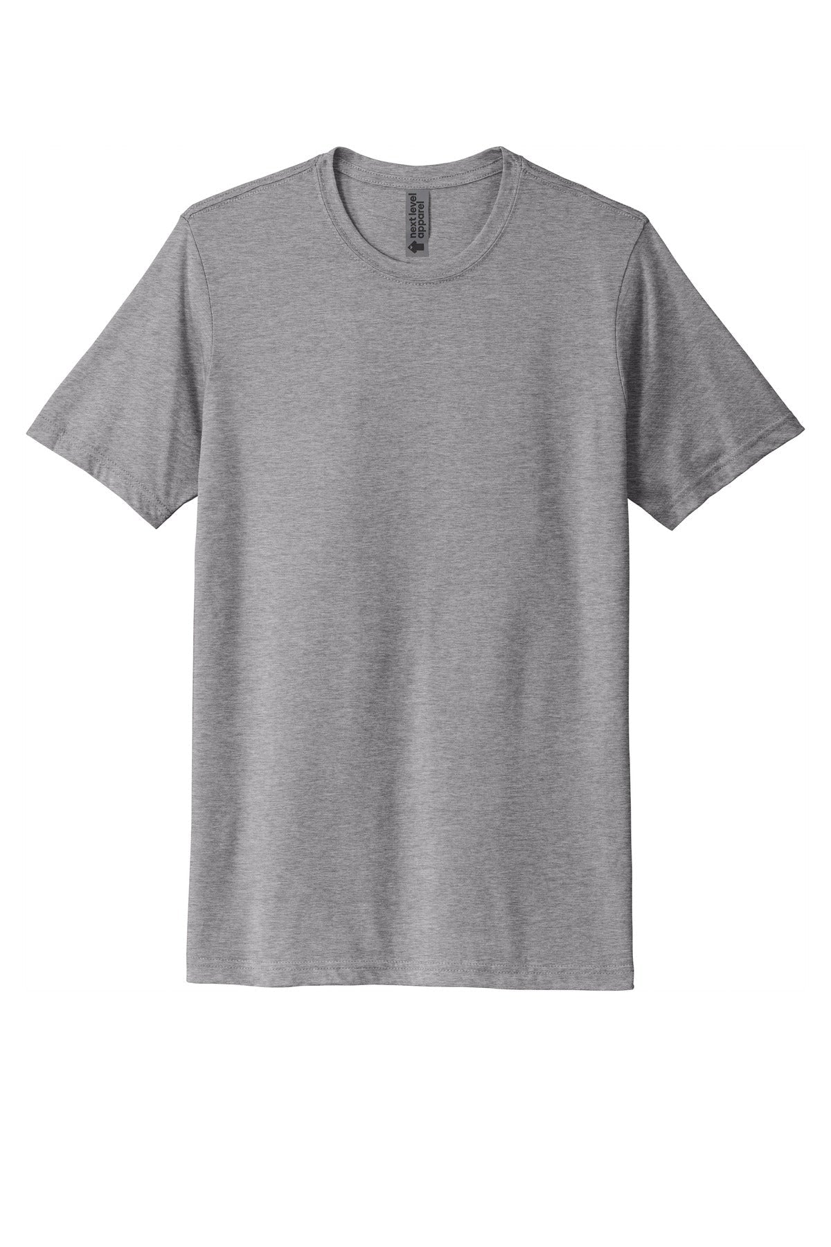 Front View of HthrGray Next Level Apparel Adult Poly/Cotton Tee. NL6200