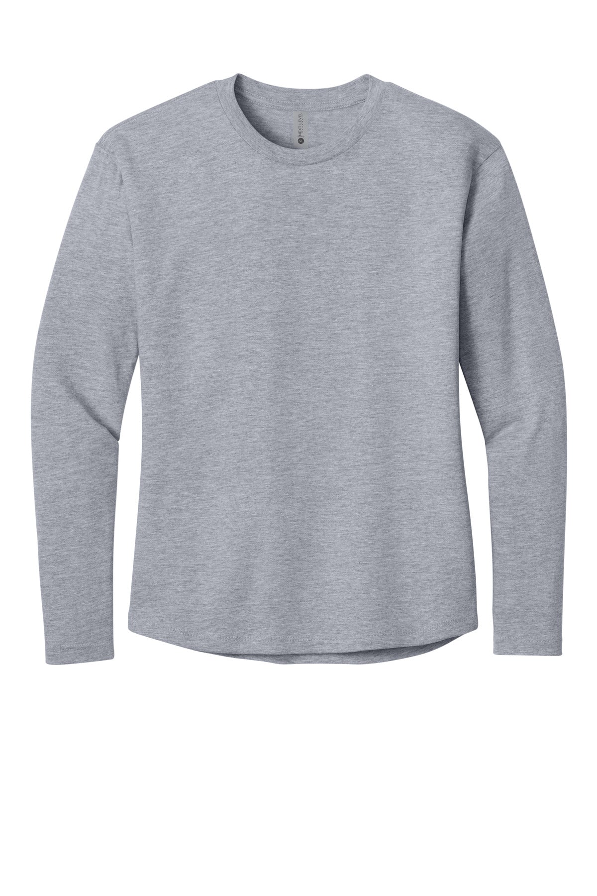 Front View of HthrGray Next Level Apparel Women's Cotton Relaxed Long Sleeve Tee NL3911