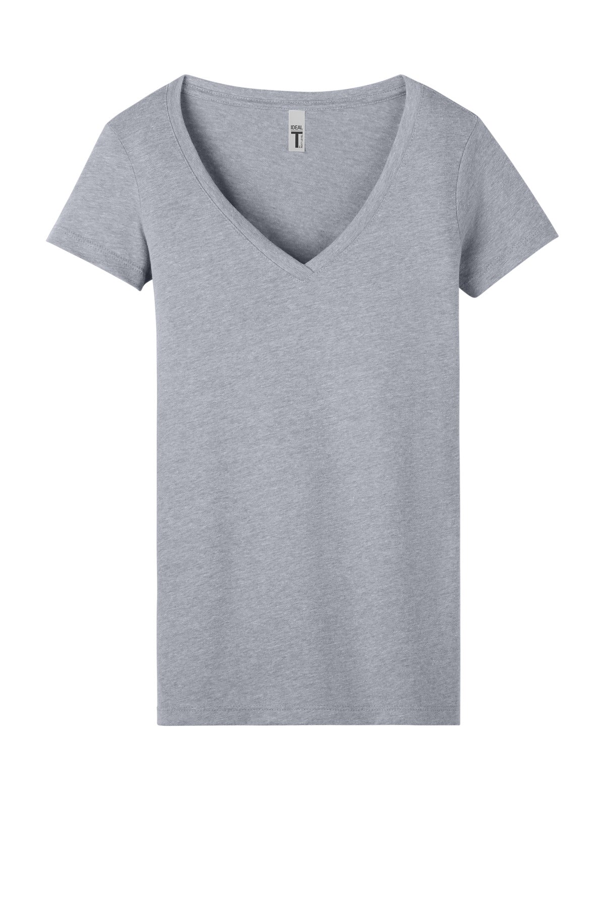 Front View of HthrGray Next Level Apparel Women's Ideal V-Neck Tee NL1540