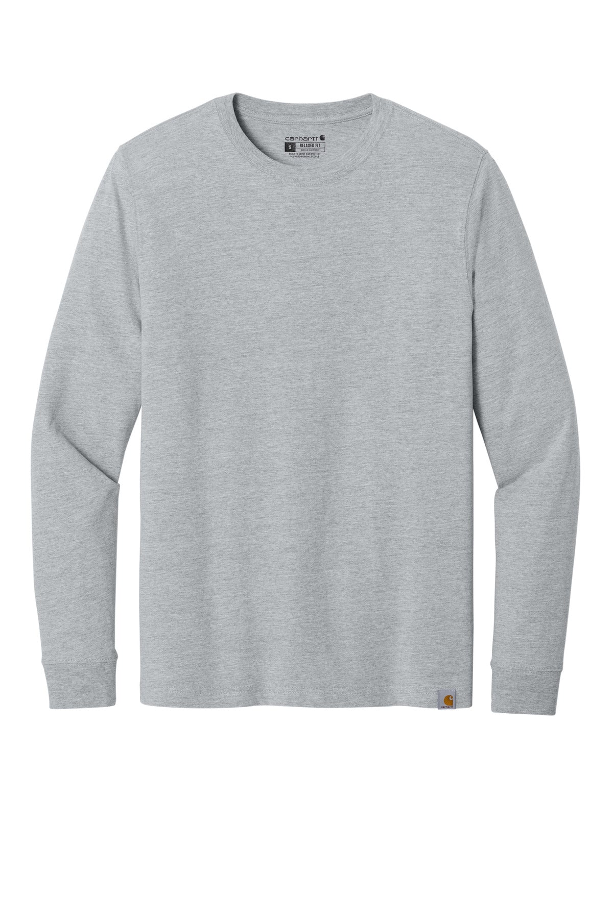 Front View of HthrGrey Carhartt Long Sleeve T-Shirt CT106921